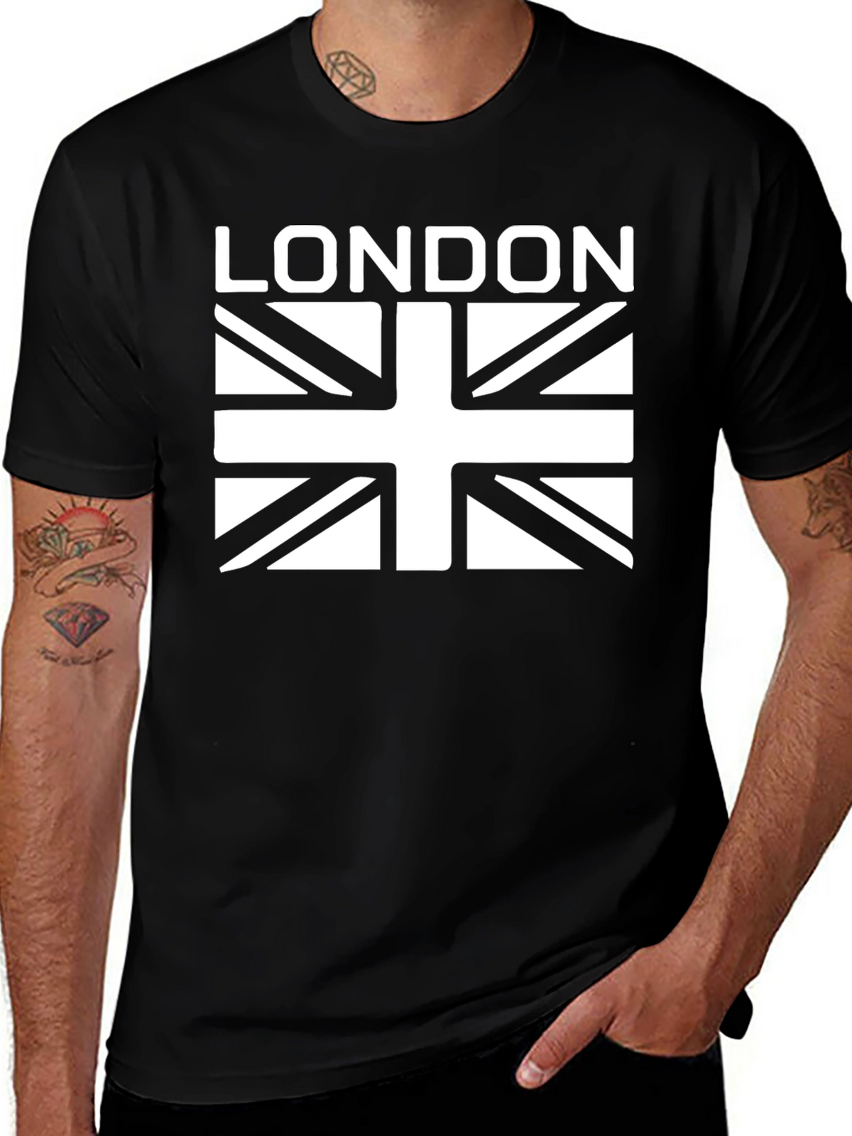 London Union Jack Graphic Tee - Black