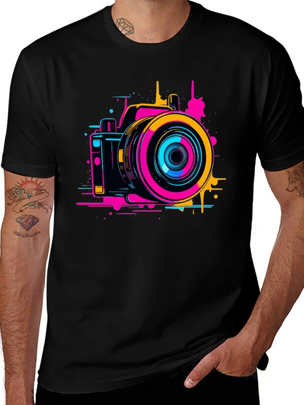 Retro Camera Graphic Tee - Stylish Photo Design