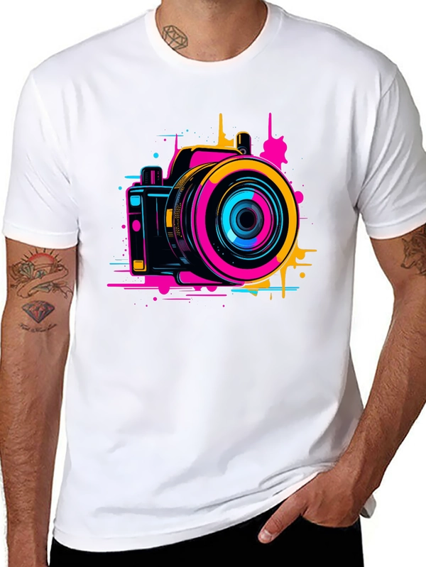 Retro Camera Graphic Tee - Stylish Photo Design