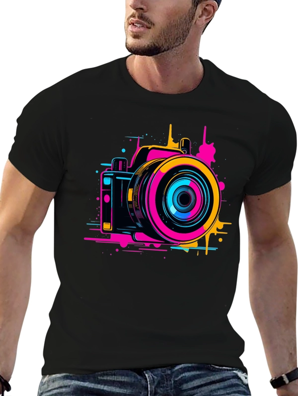 Retro Camera Graphic Tee - Stylish Photo Design