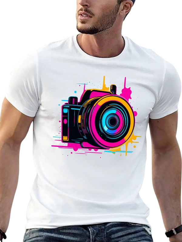 Retro Camera Graphic Tee - Stylish Photo Design