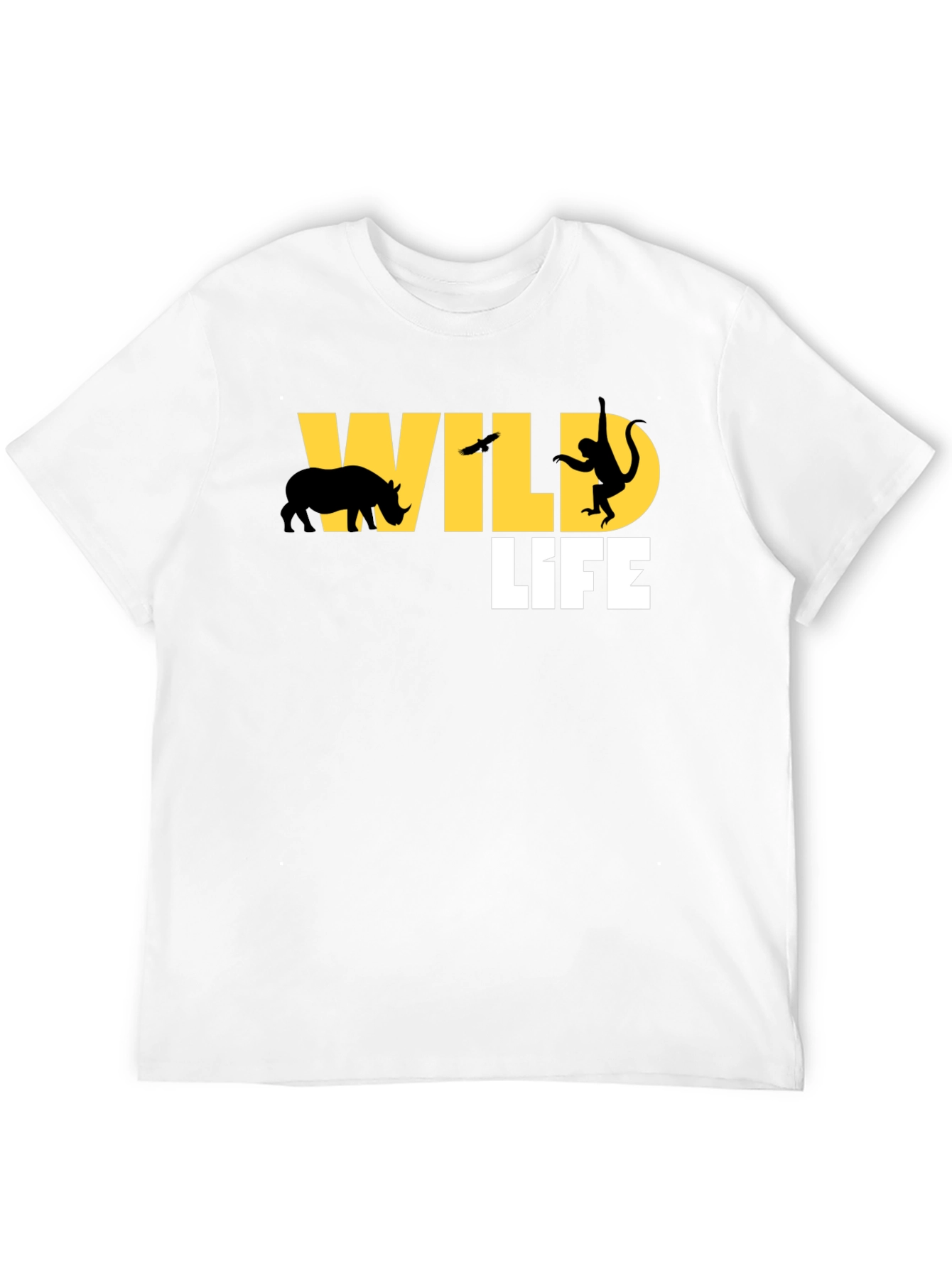 Wildlife Graphic Print Mens Black T-Shirt