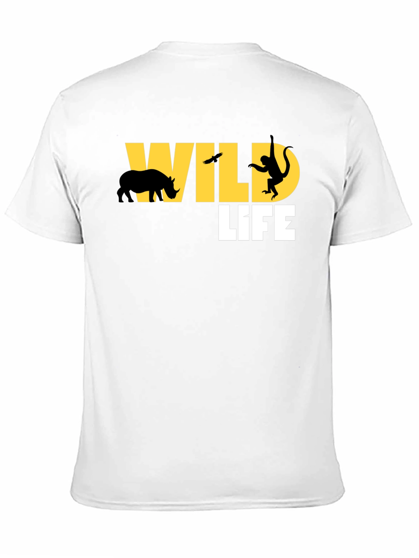 Wildlife Graphic Print Mens Black T-Shirt