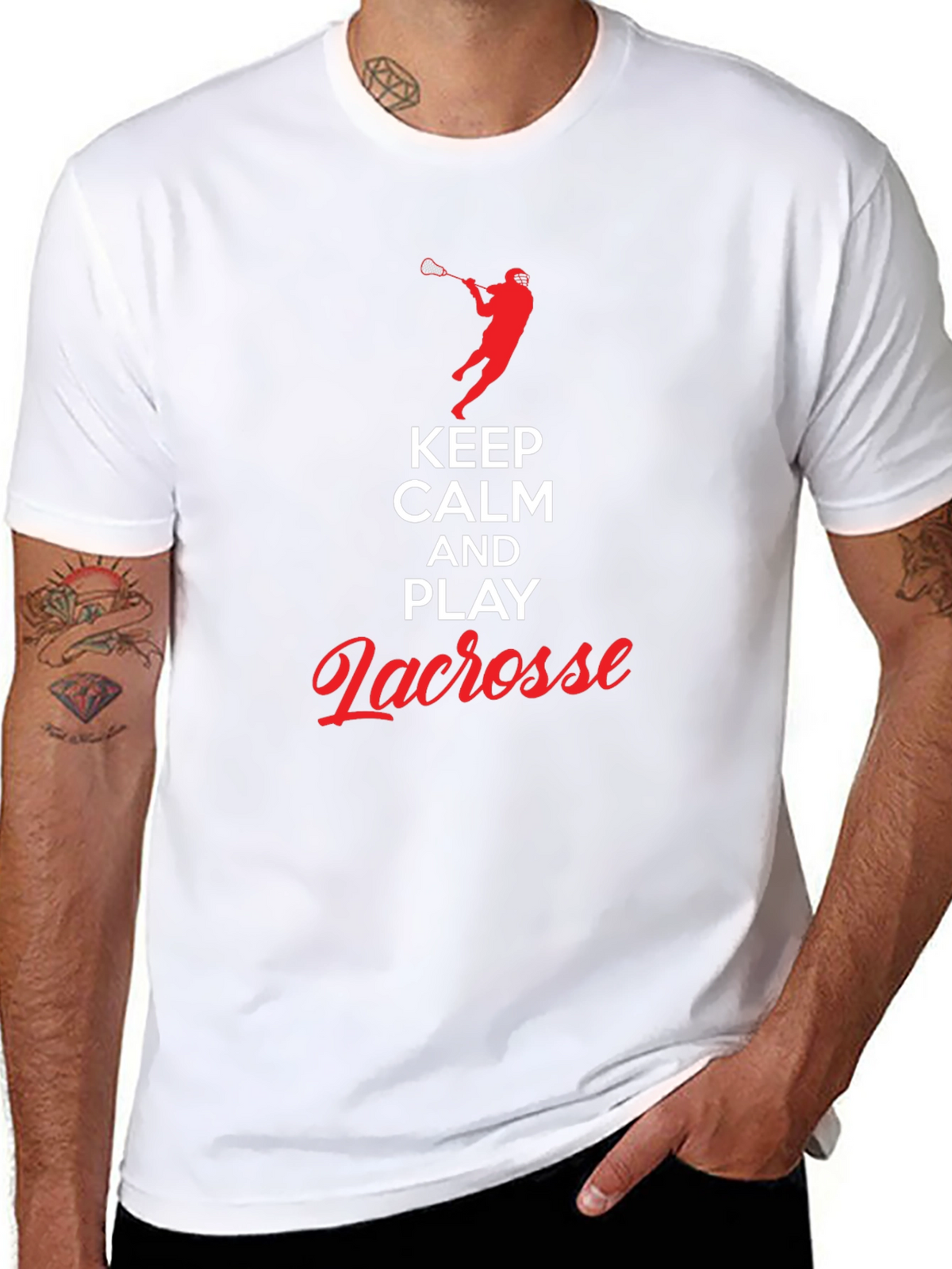 Keep Calm and Play Lacrosse Black T-Shirt
