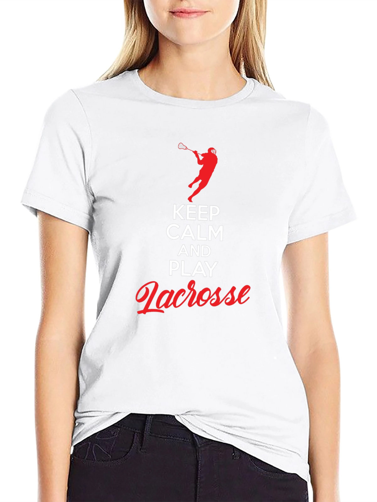 Keep Calm and Play Lacrosse Black T-Shirt