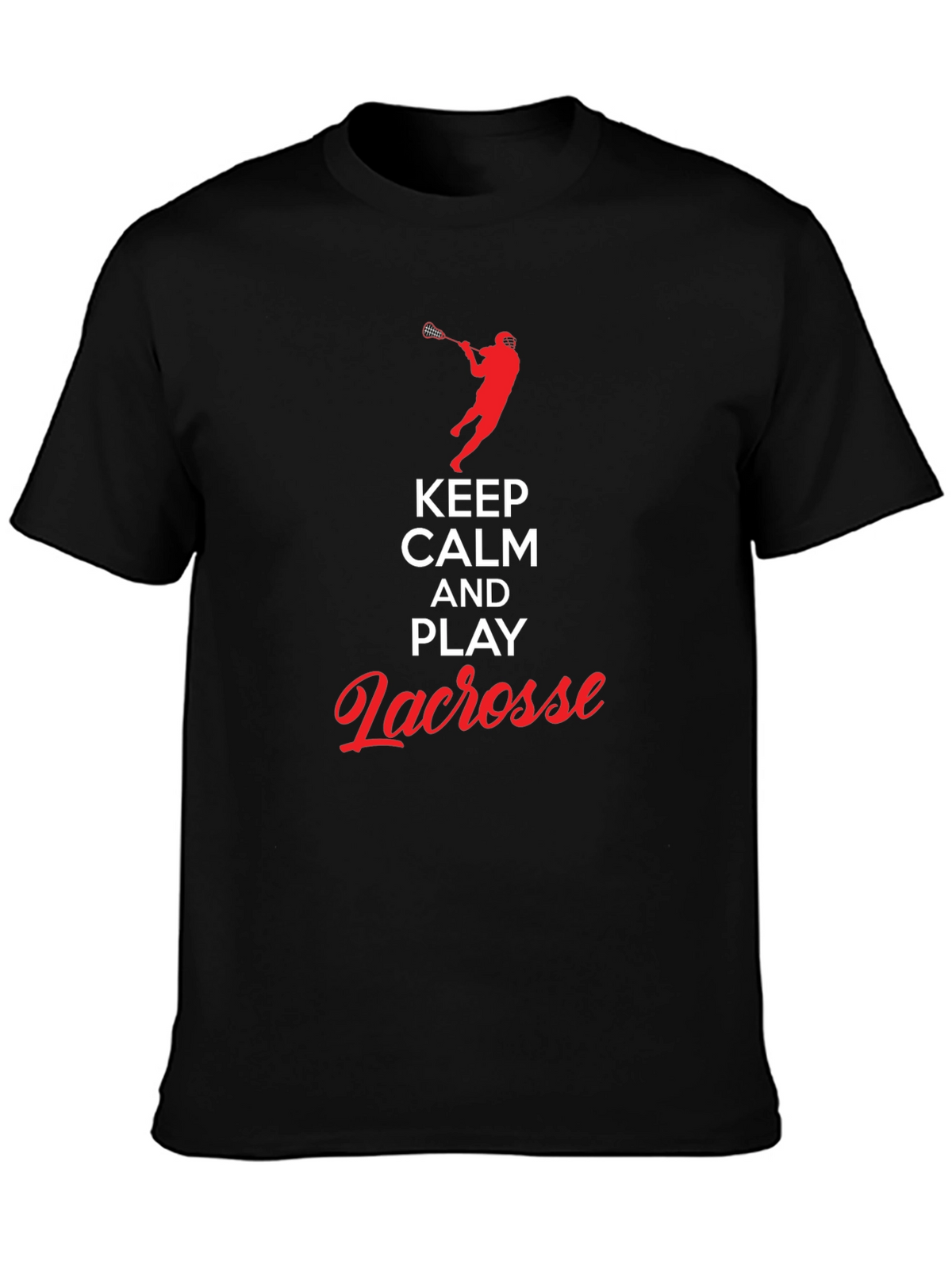 Keep Calm and Play Lacrosse Black T-Shirt