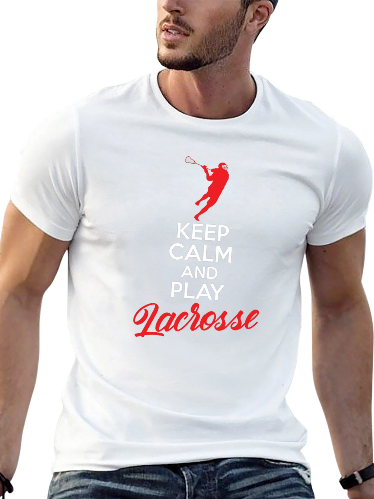 Keep Calm and Play Lacrosse Black T-Shirt