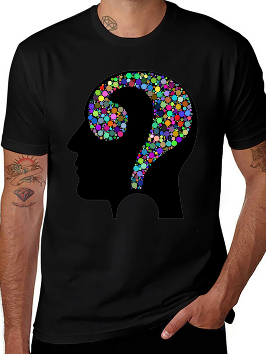 Colorful Question Mark Mind Graphic T-Shirt