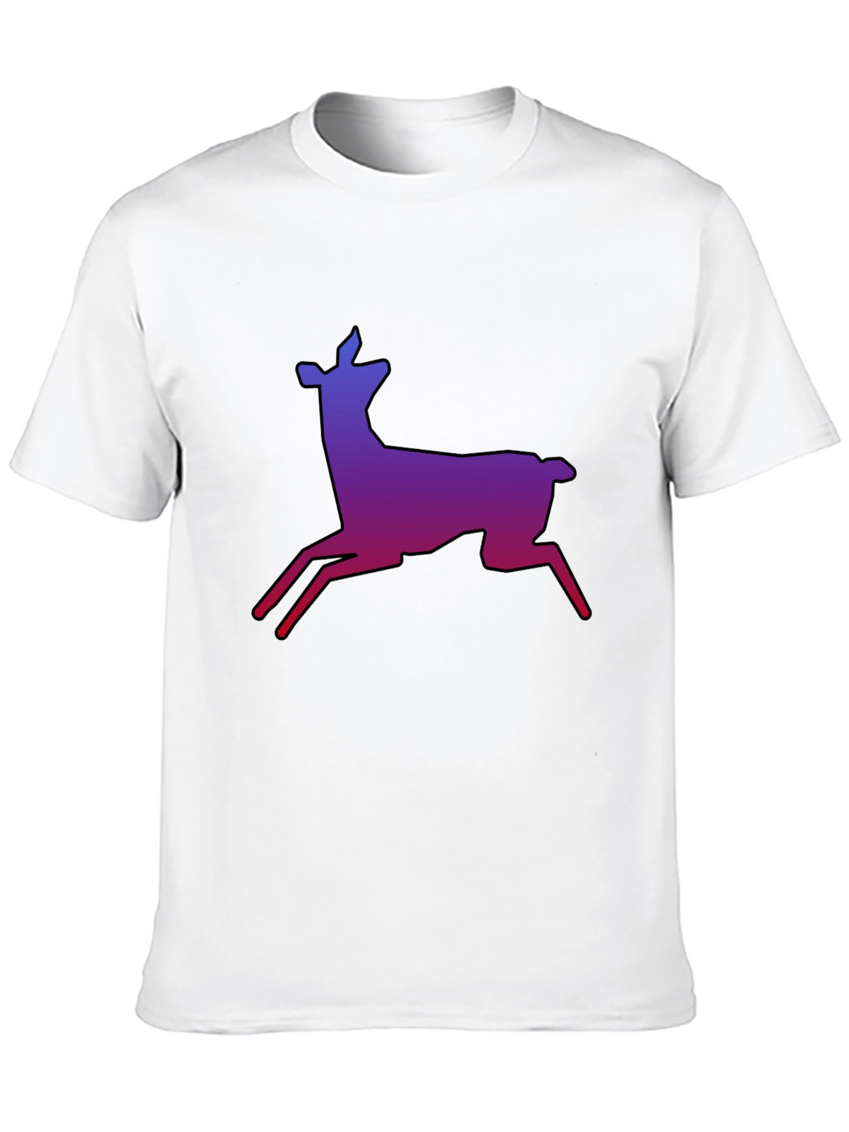 Gradient Deer Graphic Tee - Stylish Black T-Shirt