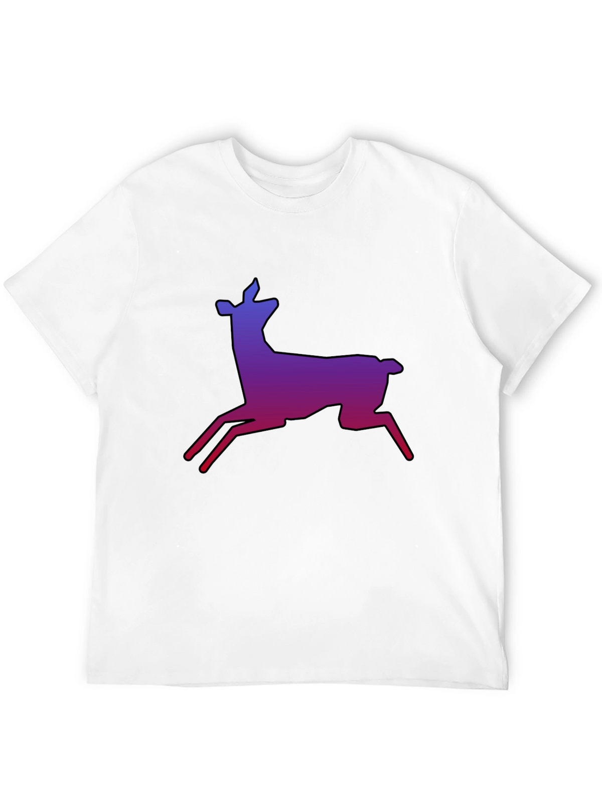 Gradient Deer Graphic Tee - Stylish Black T-Shirt