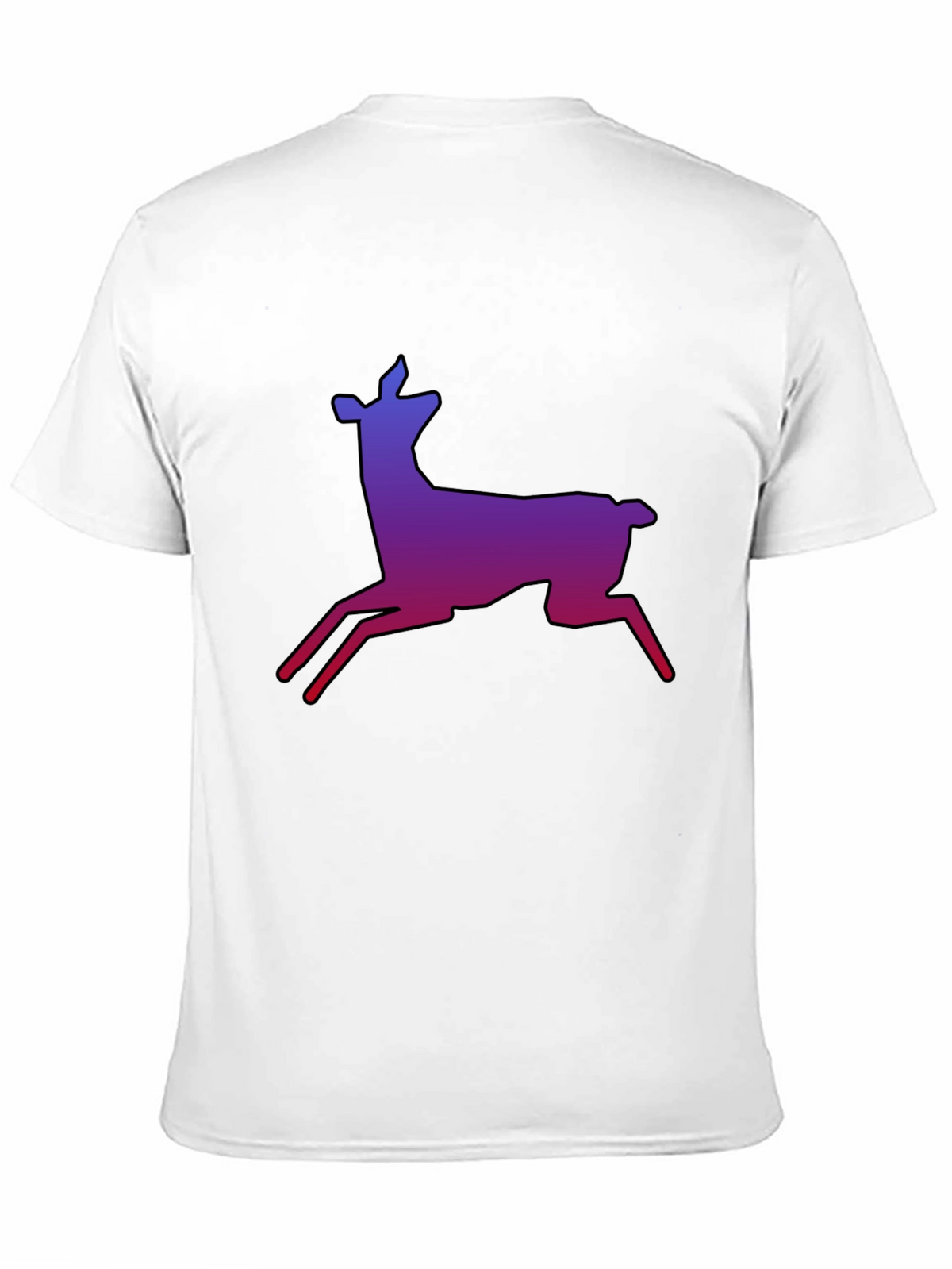 Gradient Deer Graphic Tee - Stylish Black T-Shirt
