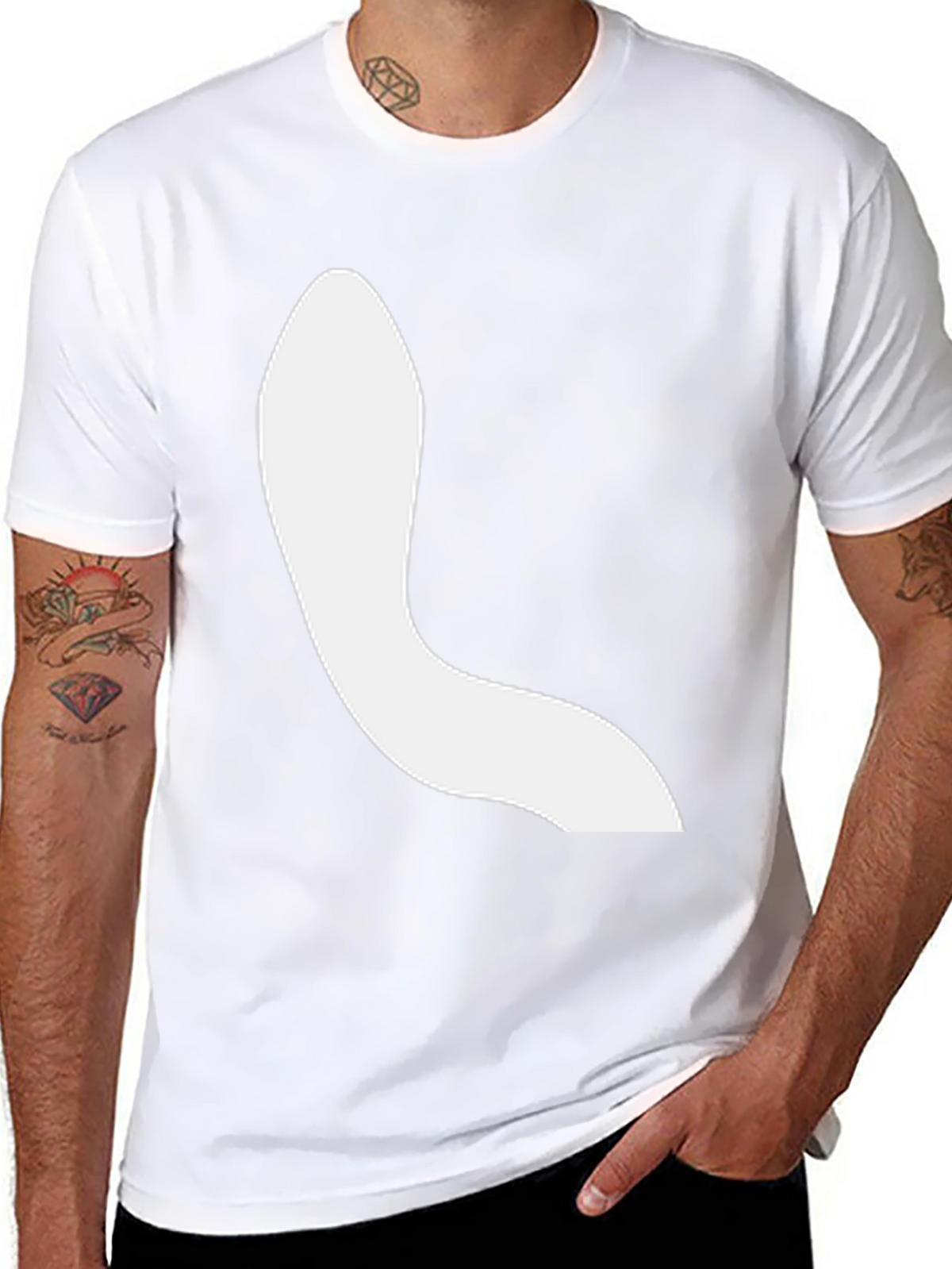 Modern Black Tee with Abstract White Design