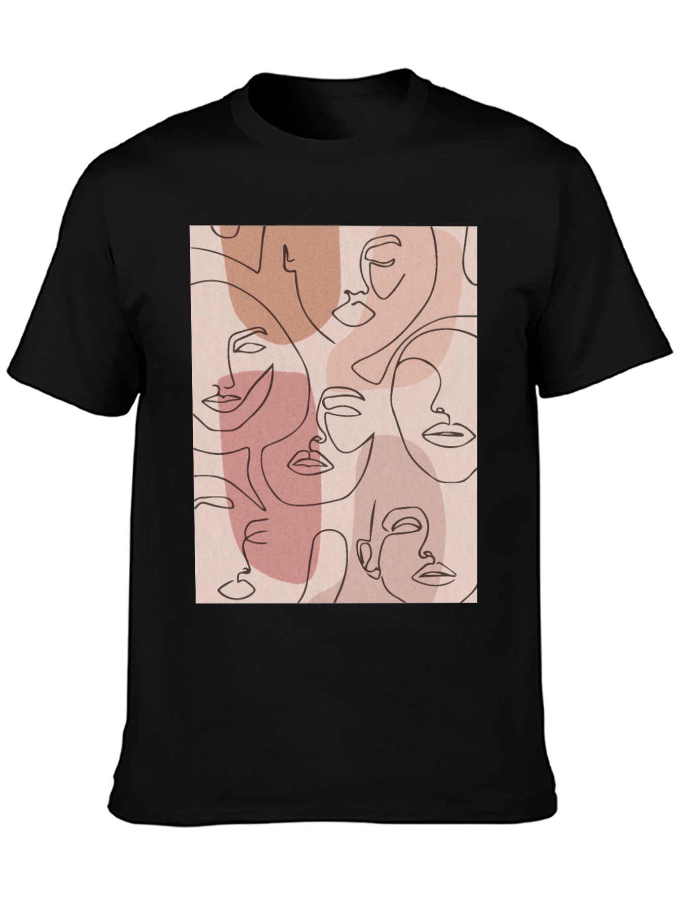 Abstract Faces Graphic Tee - Modern Art Shirt