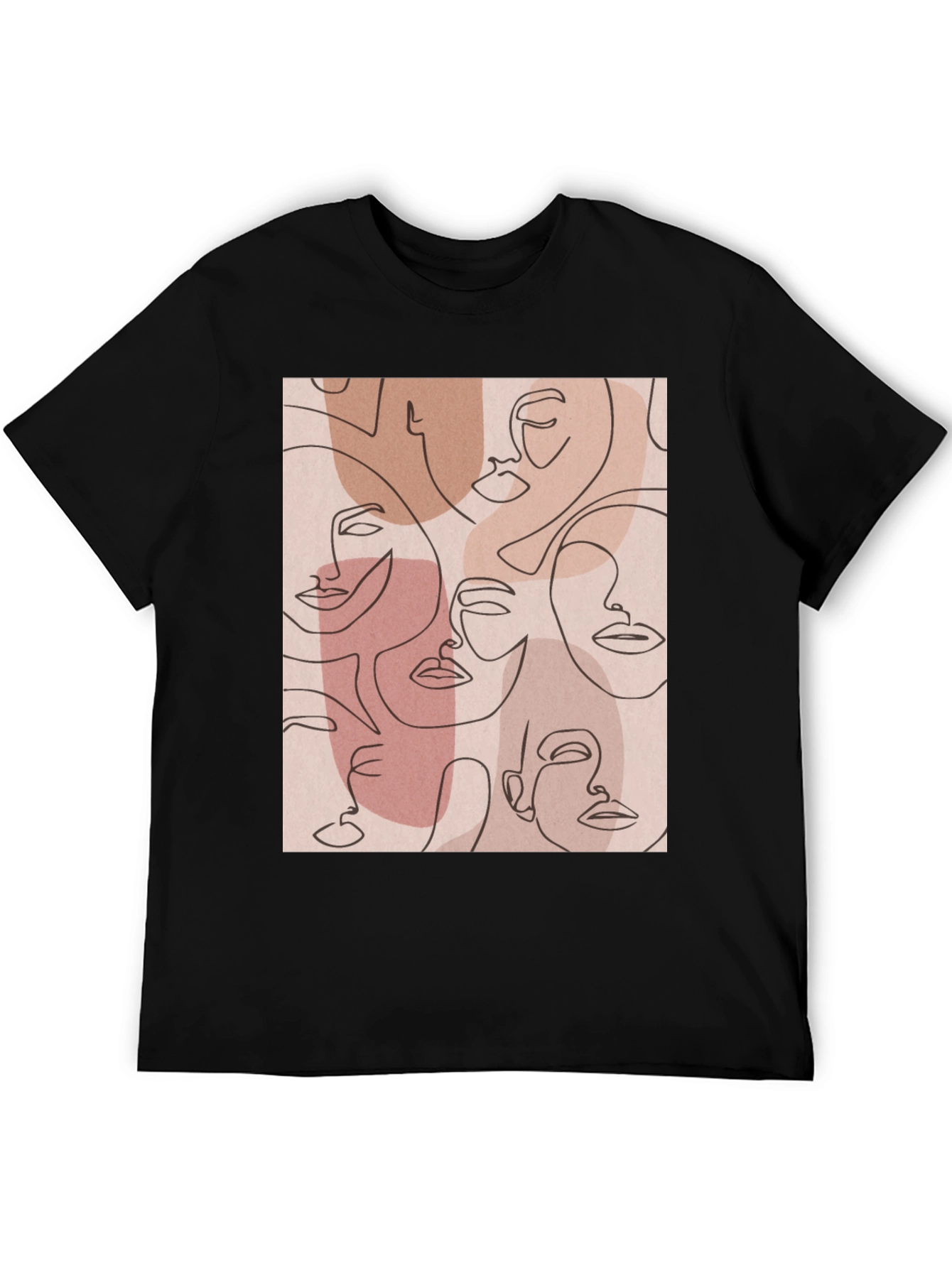 Abstract Faces Graphic Tee - Modern Art Shirt