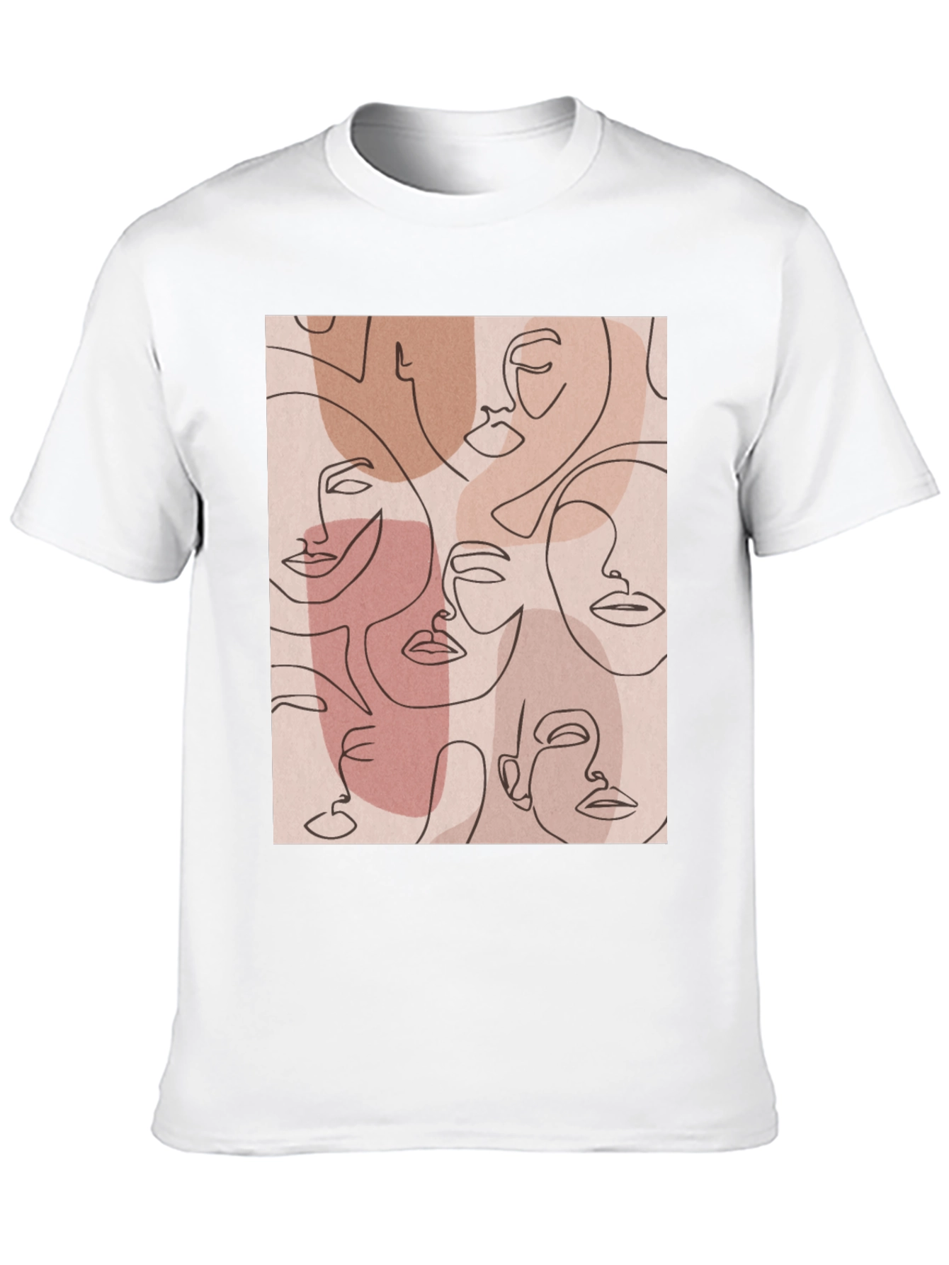 Abstract Faces Graphic Tee - Modern Art Shirt