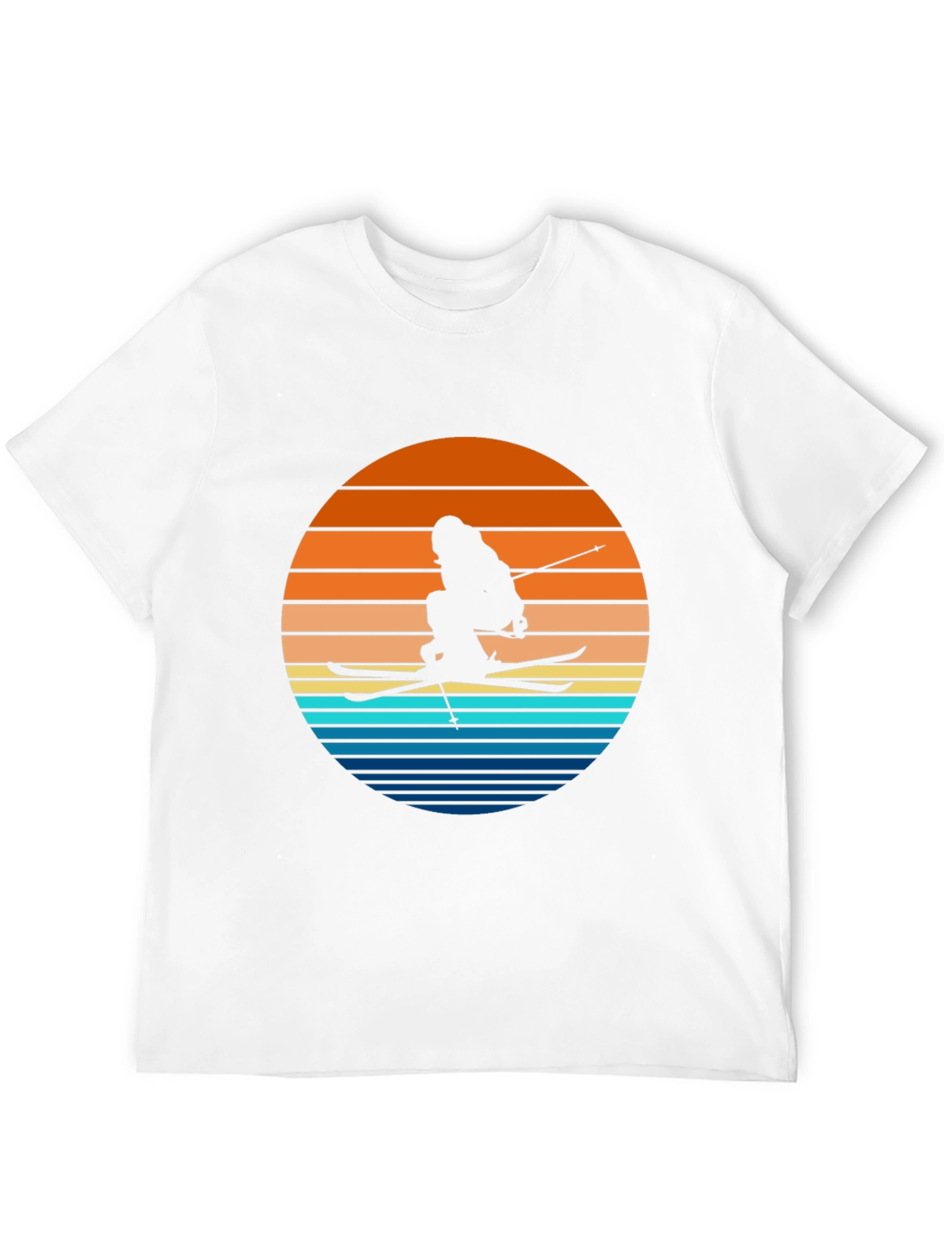 Retro Ski Sunset T-Shirt - Black Graphic Tee
