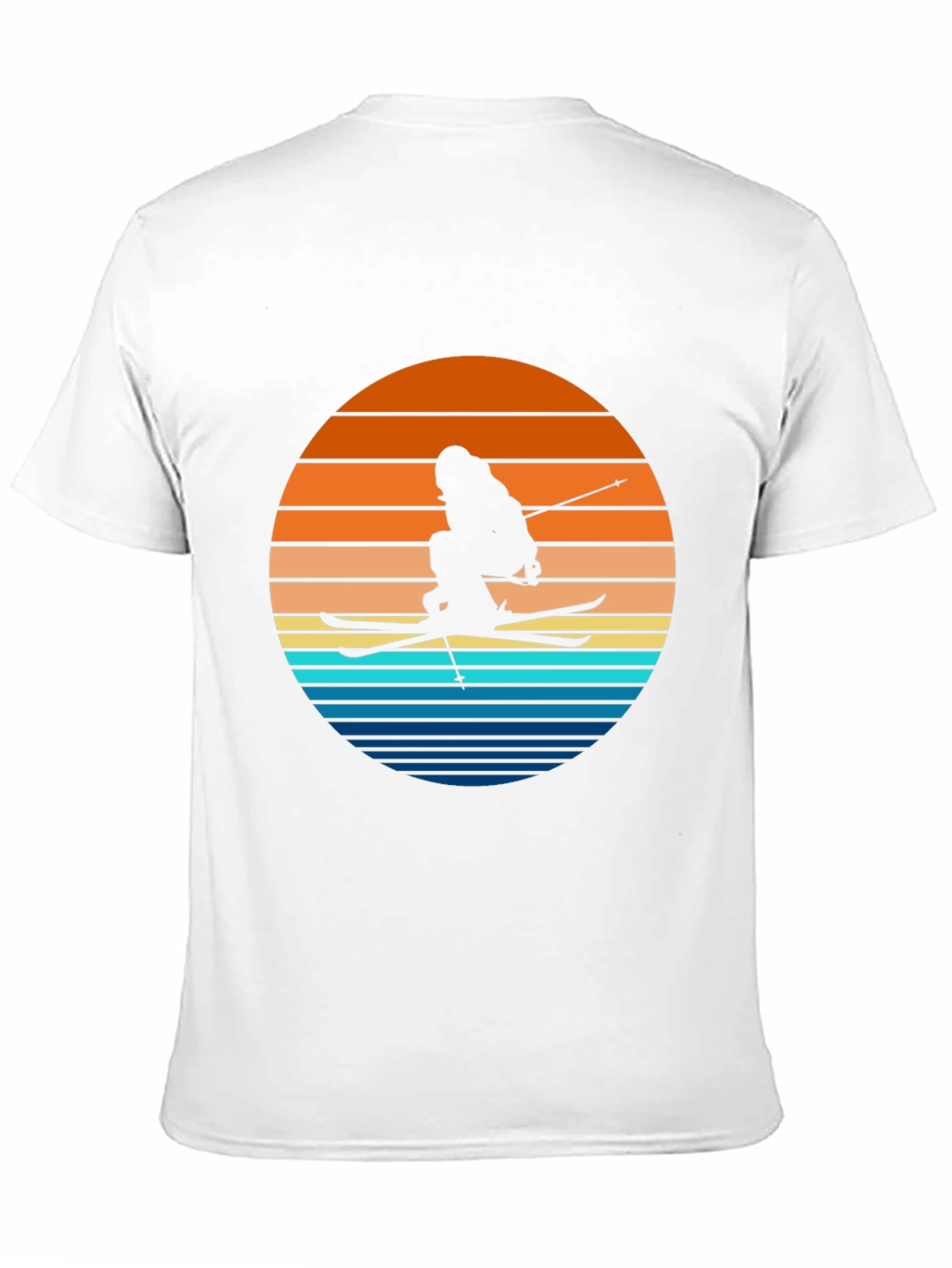 Retro Ski Sunset T-Shirt - Black Graphic Tee