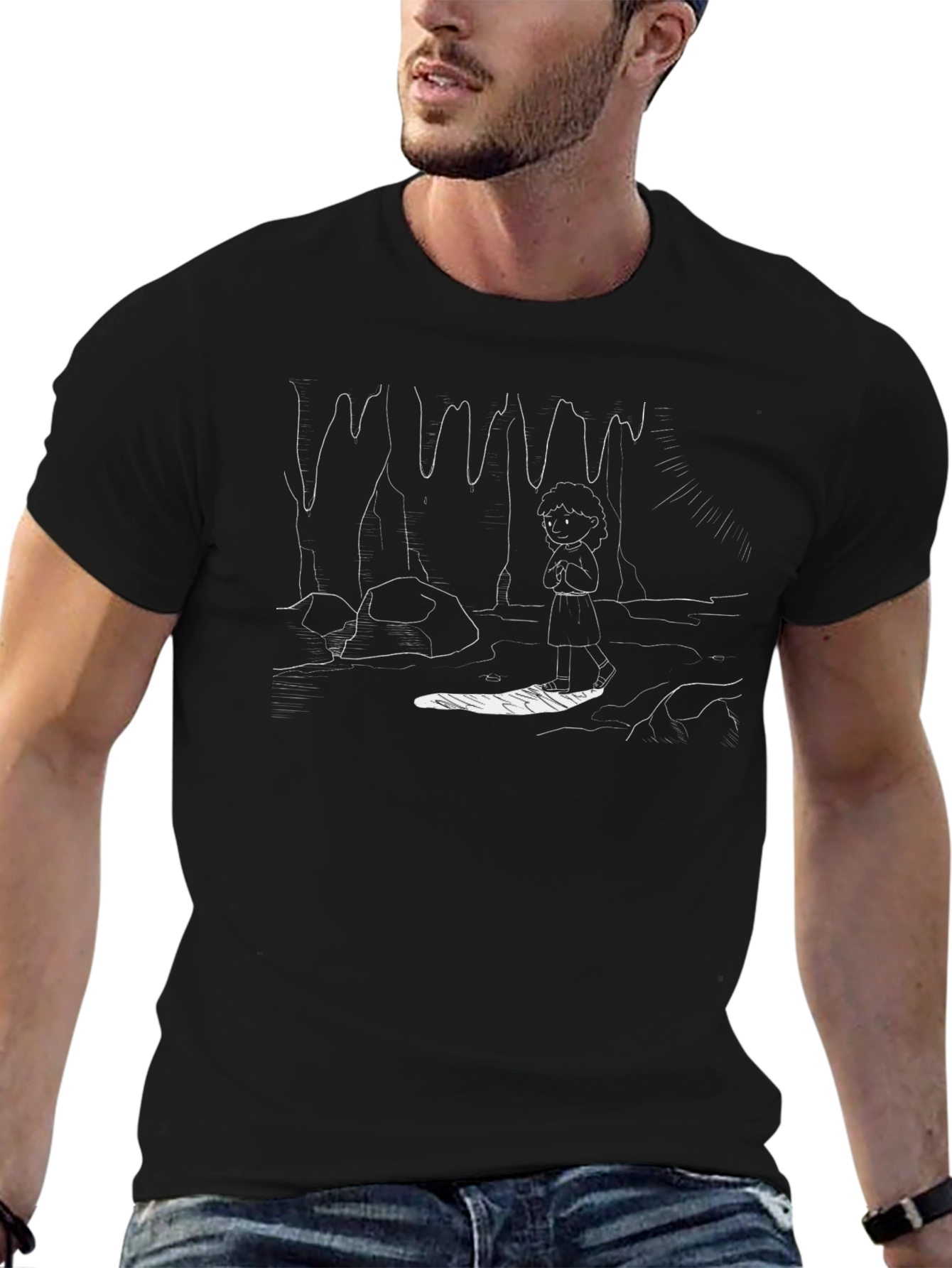 Unique Graphic T-Shirt - Cave Scene