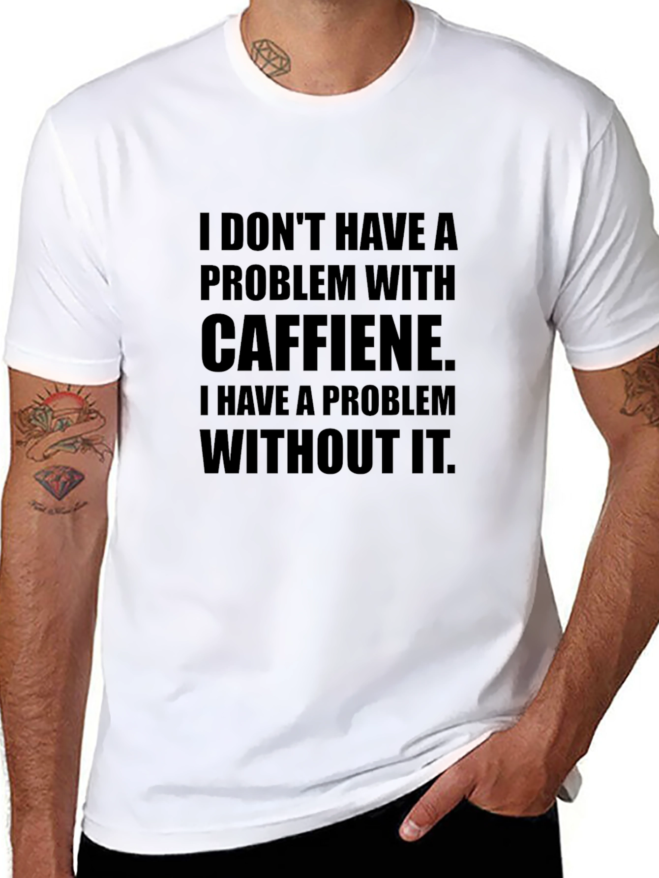 Caffeine Problem Graphic Tee - Black Crew Neck T-Shirt