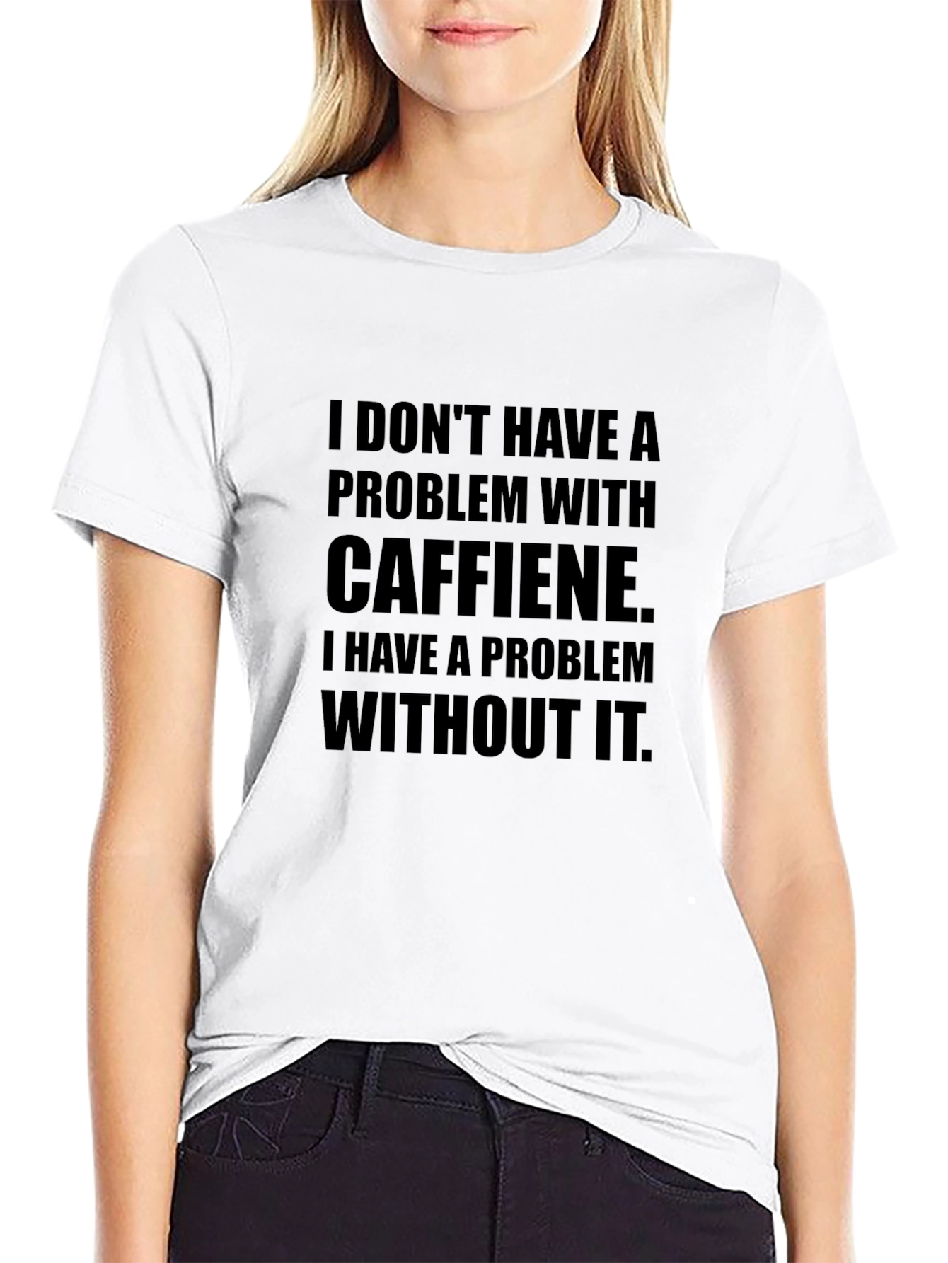Caffeine Problem Graphic Tee - Black Crew Neck T-Shirt