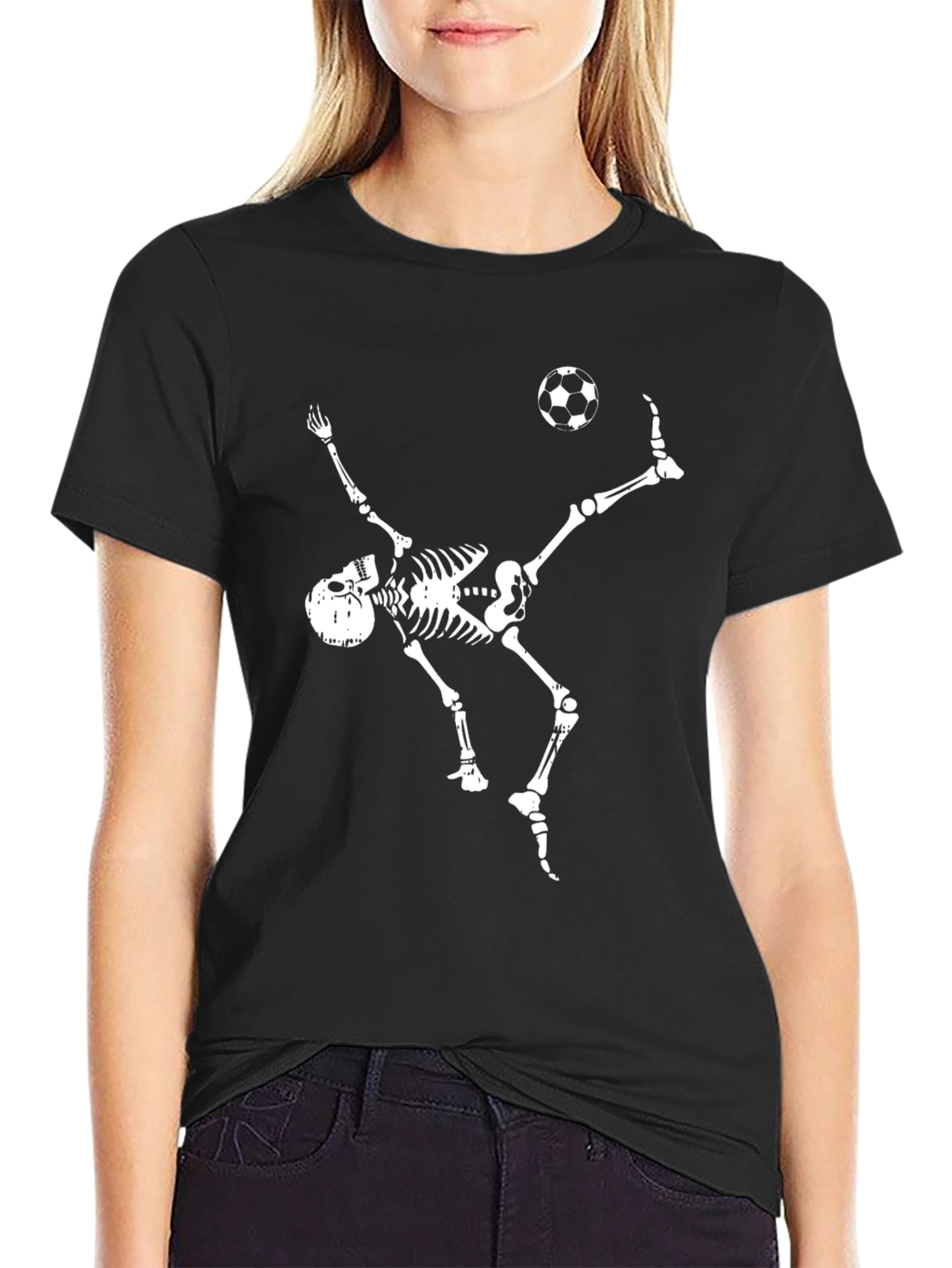 Skeleton Soccer T-Shirt - Black