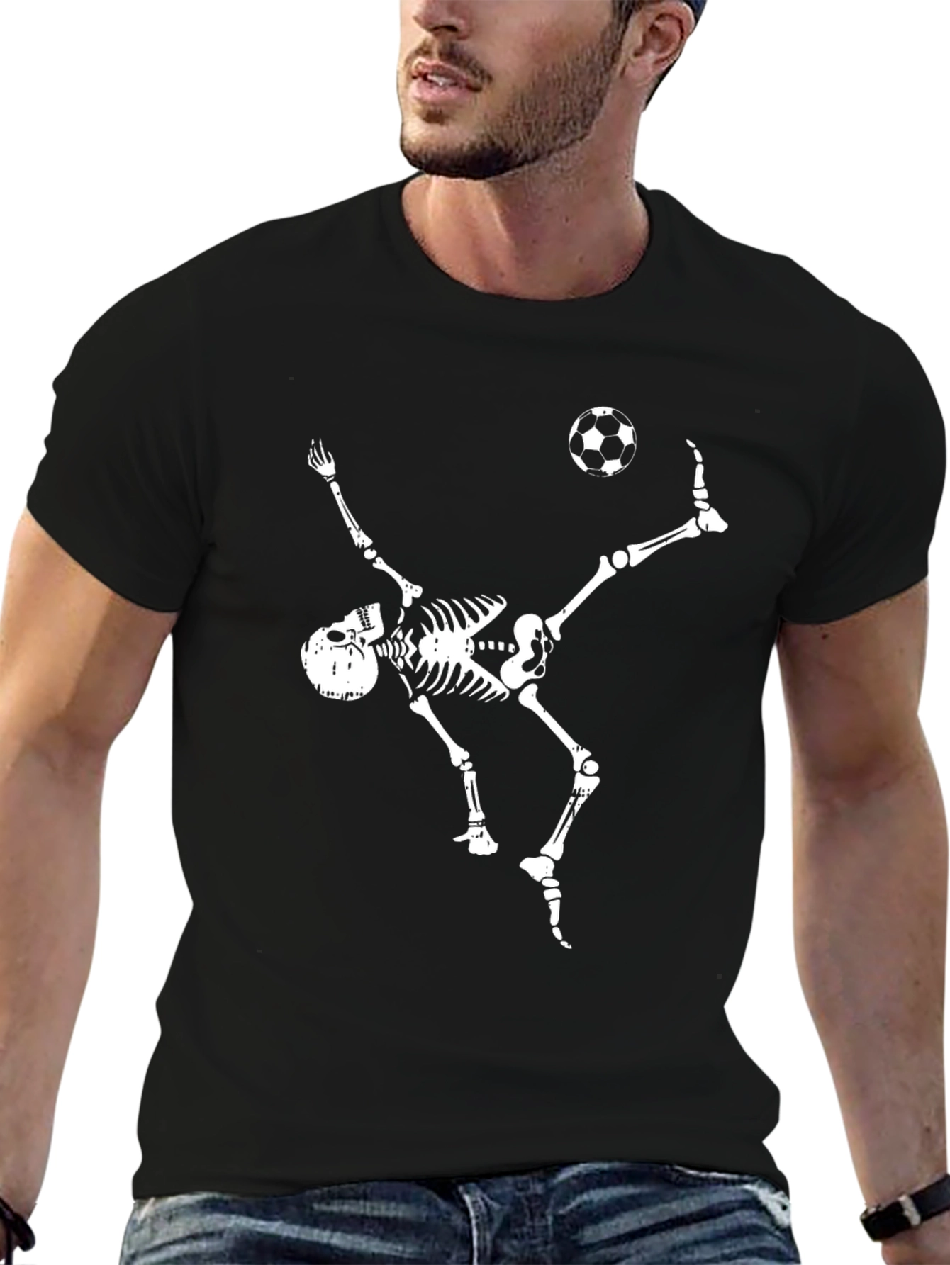 Skeleton Soccer T-Shirt - Black