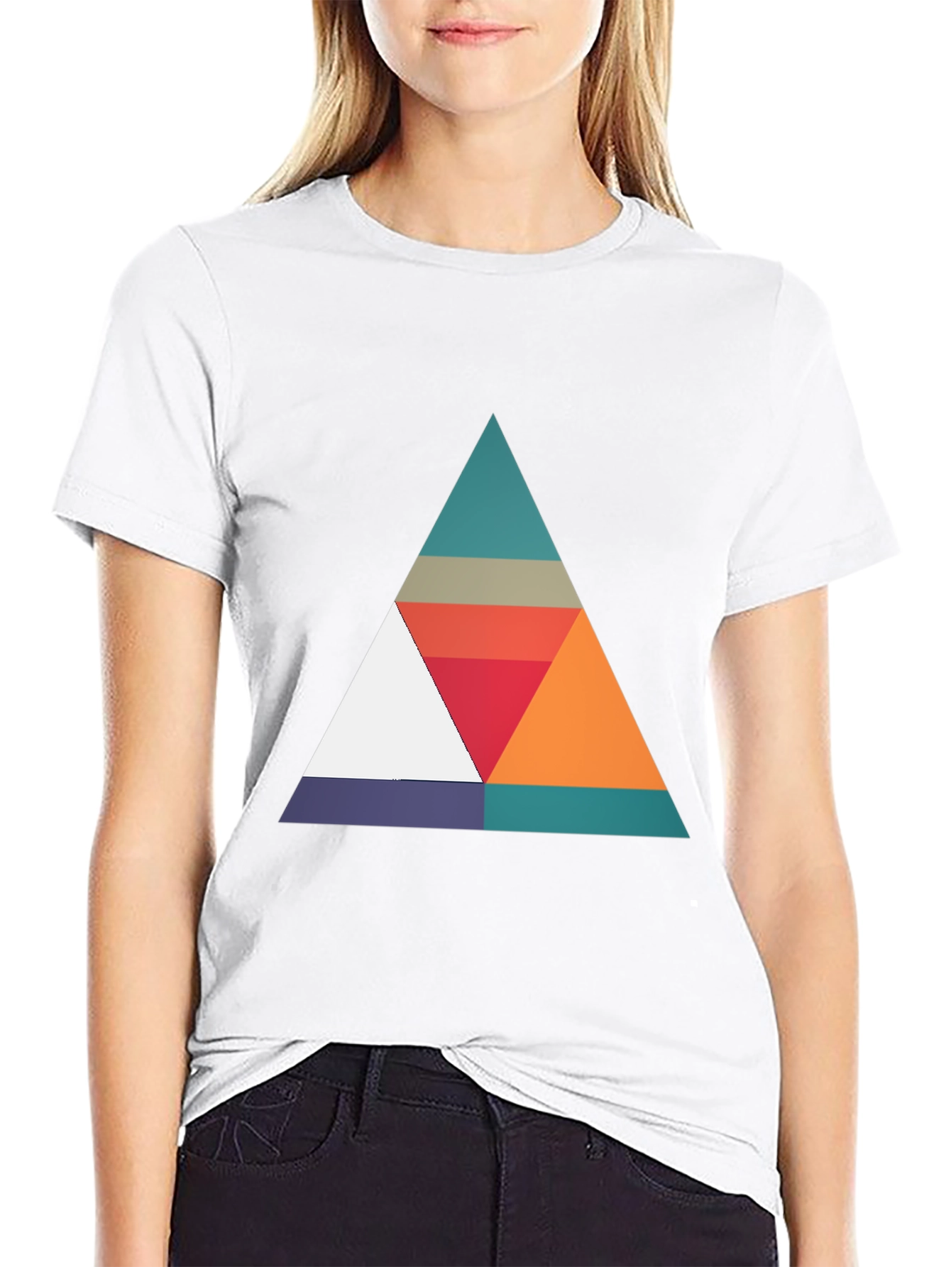 Geometric Triangle Graphic Tee - Modern Casual Style