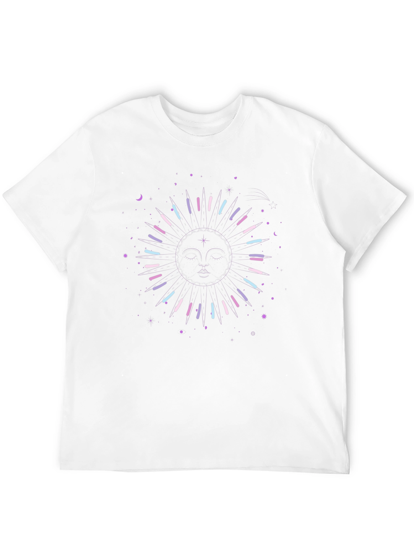 Celestial Sun Graphic Tee - Black Cotton Shirt