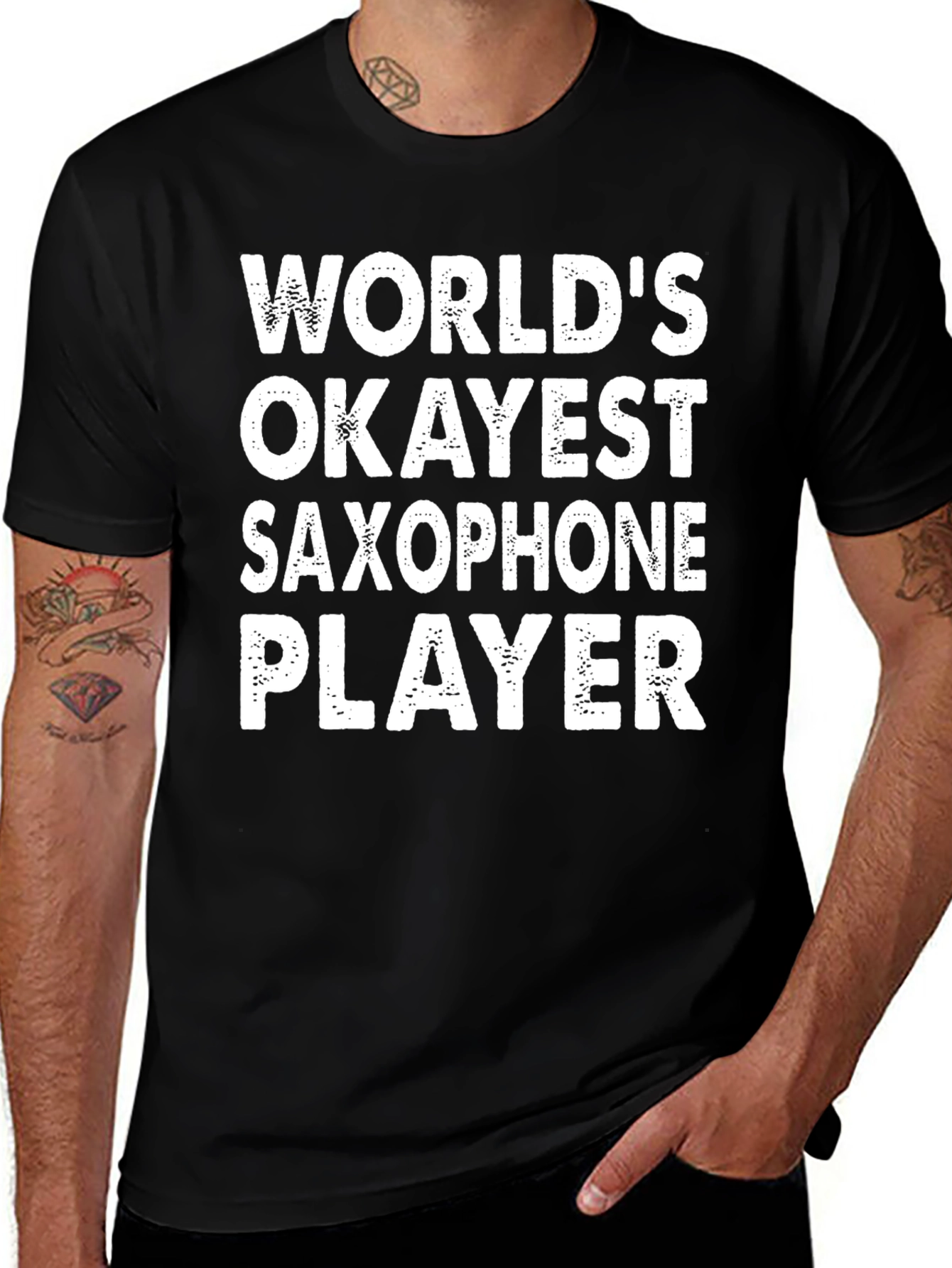 Worlds Okayest Saxophone Player Graphic T-Shirt