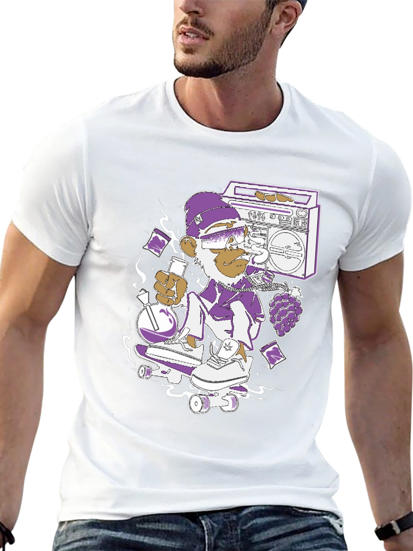 Skateboarding Monkey Graphic Tee