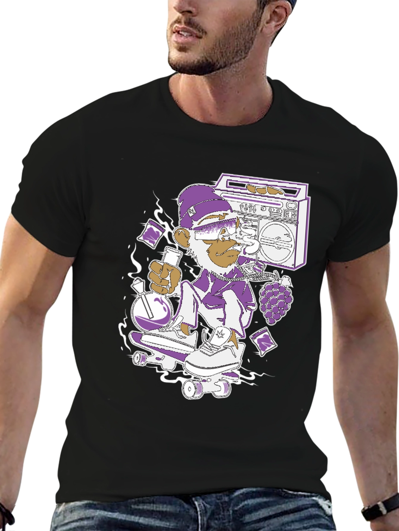 Skateboarding Monkey Graphic Tee