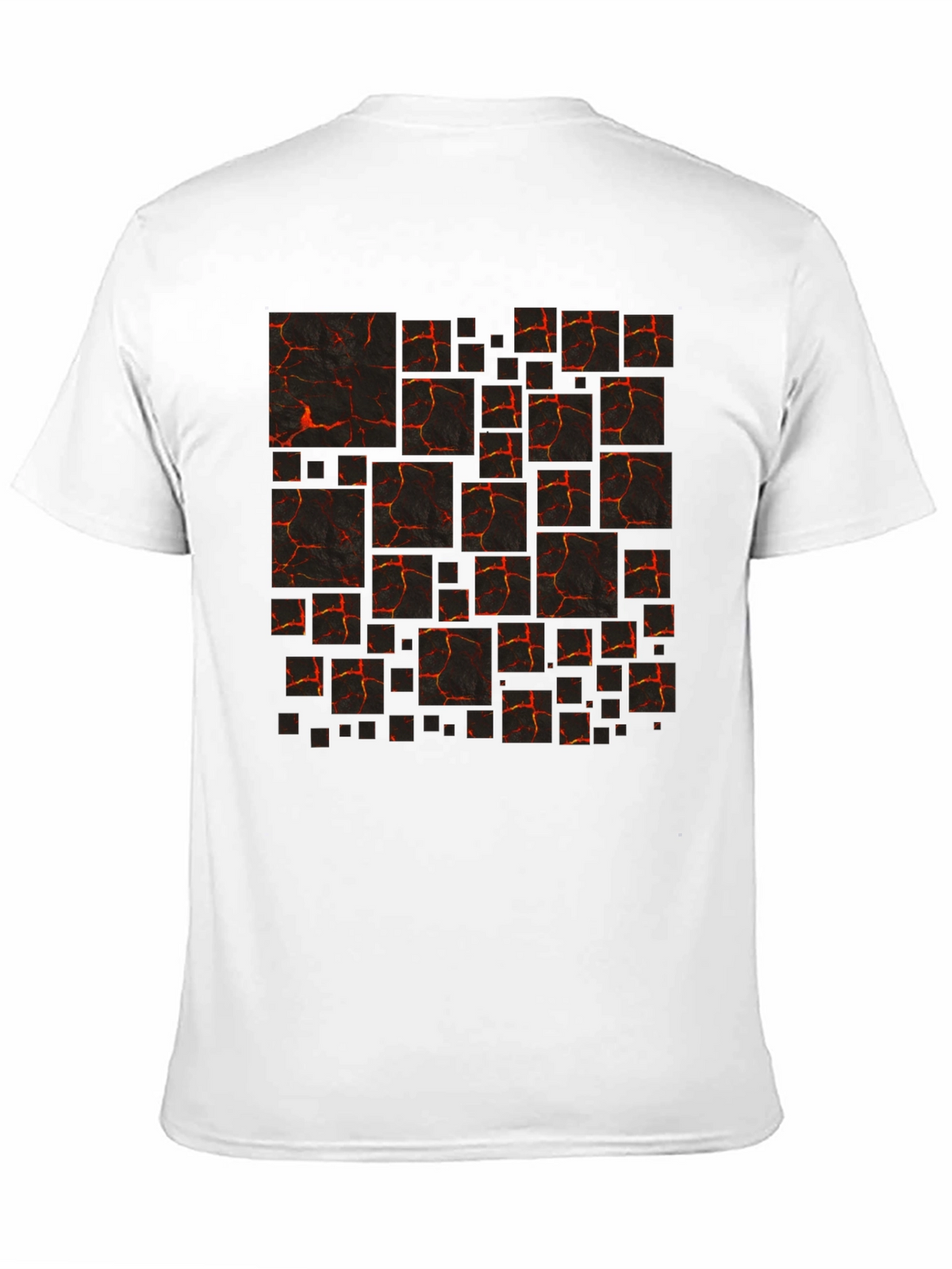 Lava Block Print Mens Black T-Shirt