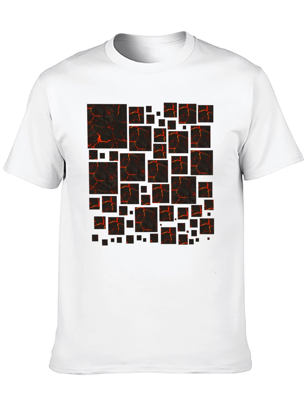 Lava Block Print Mens Black T-Shirt