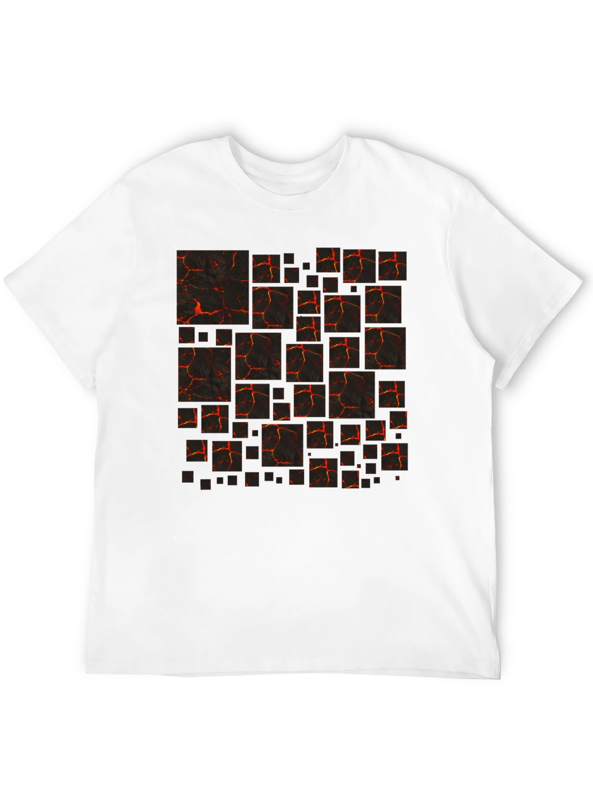 Lava Block Print Mens Black T-Shirt
