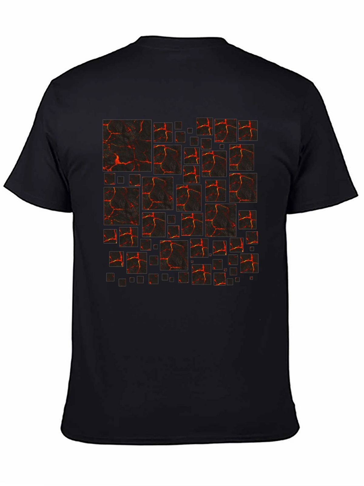Lava Block Print Mens Black T-Shirt