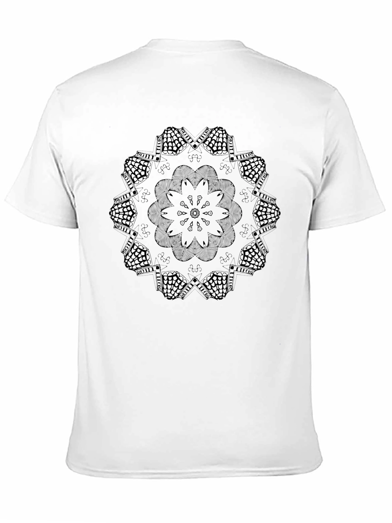 Black Mandala Graphic Crew Neck T-Shirt