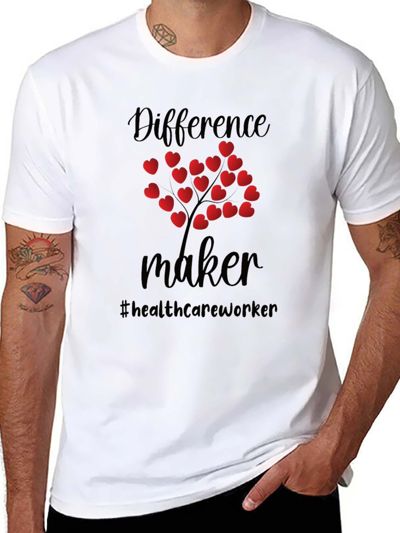 Difference Maker Healthcare Worker Heart Tree T-Shirt