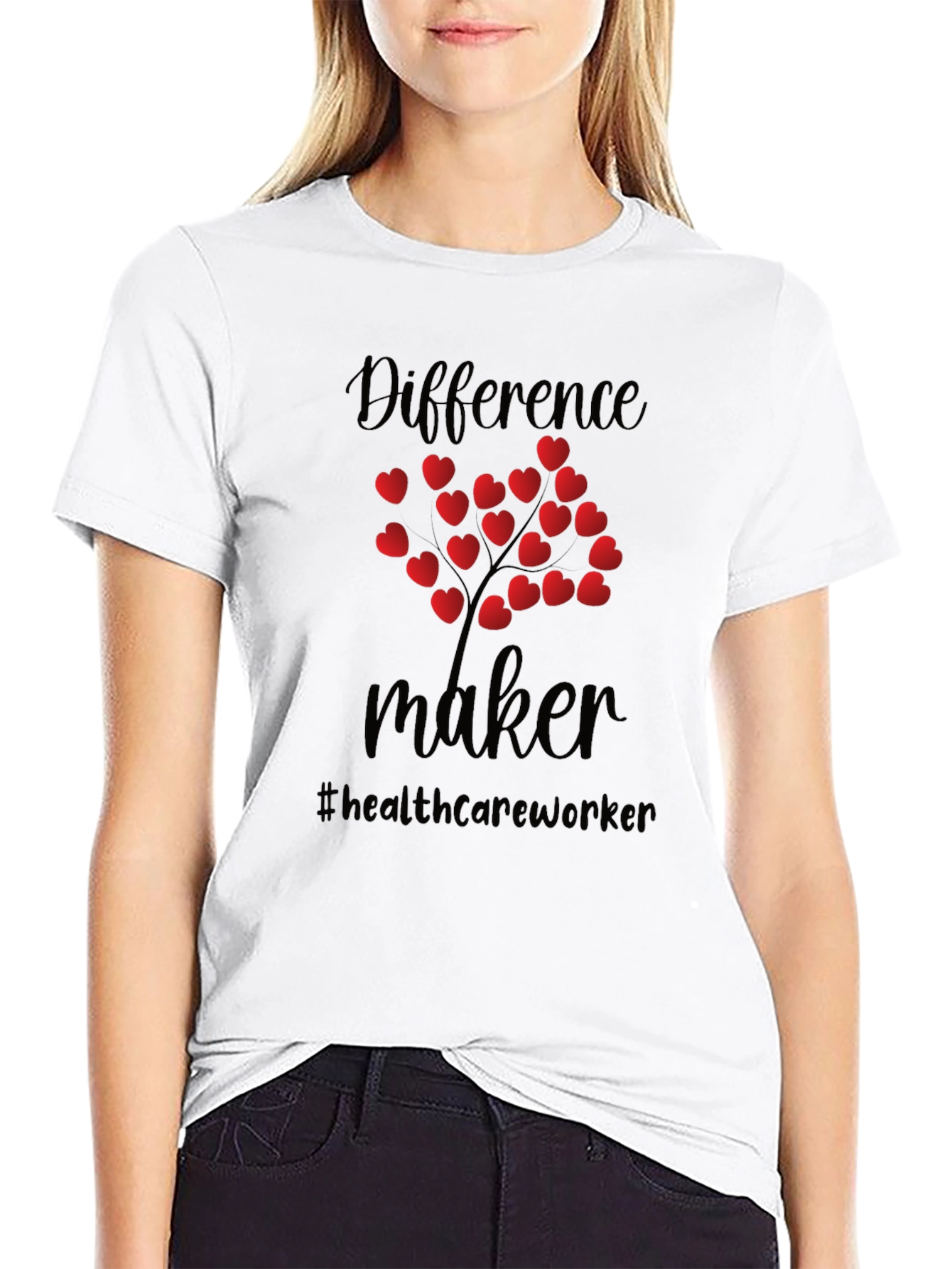 Difference Maker Healthcare Worker Heart Tree T-Shirt