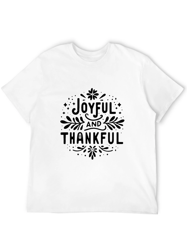 Joyful & Thankful Graphic Tee - Black Cotton