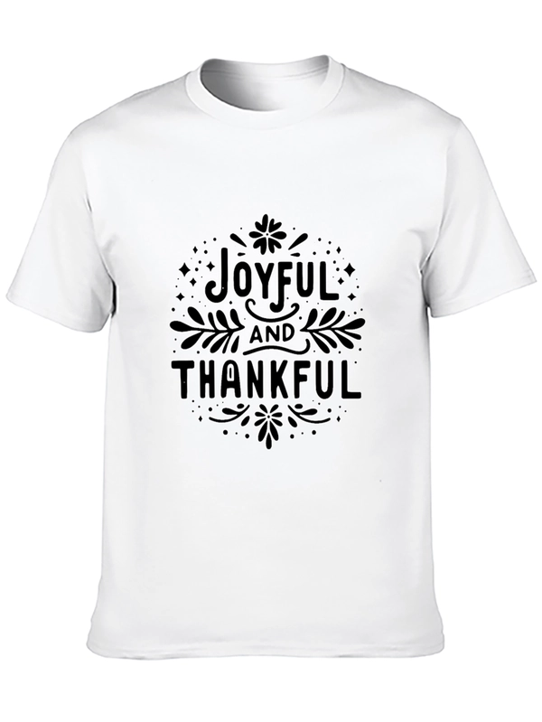 Joyful & Thankful Graphic Tee - Black Cotton