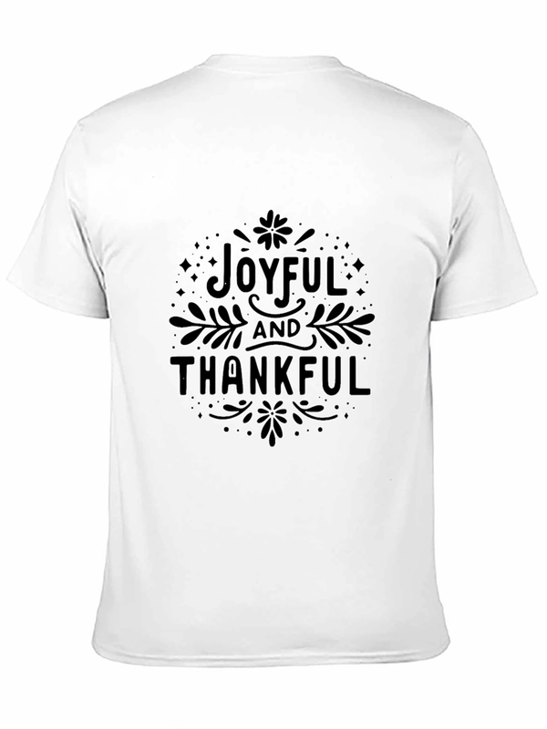Joyful & Thankful Graphic Tee - Black Cotton