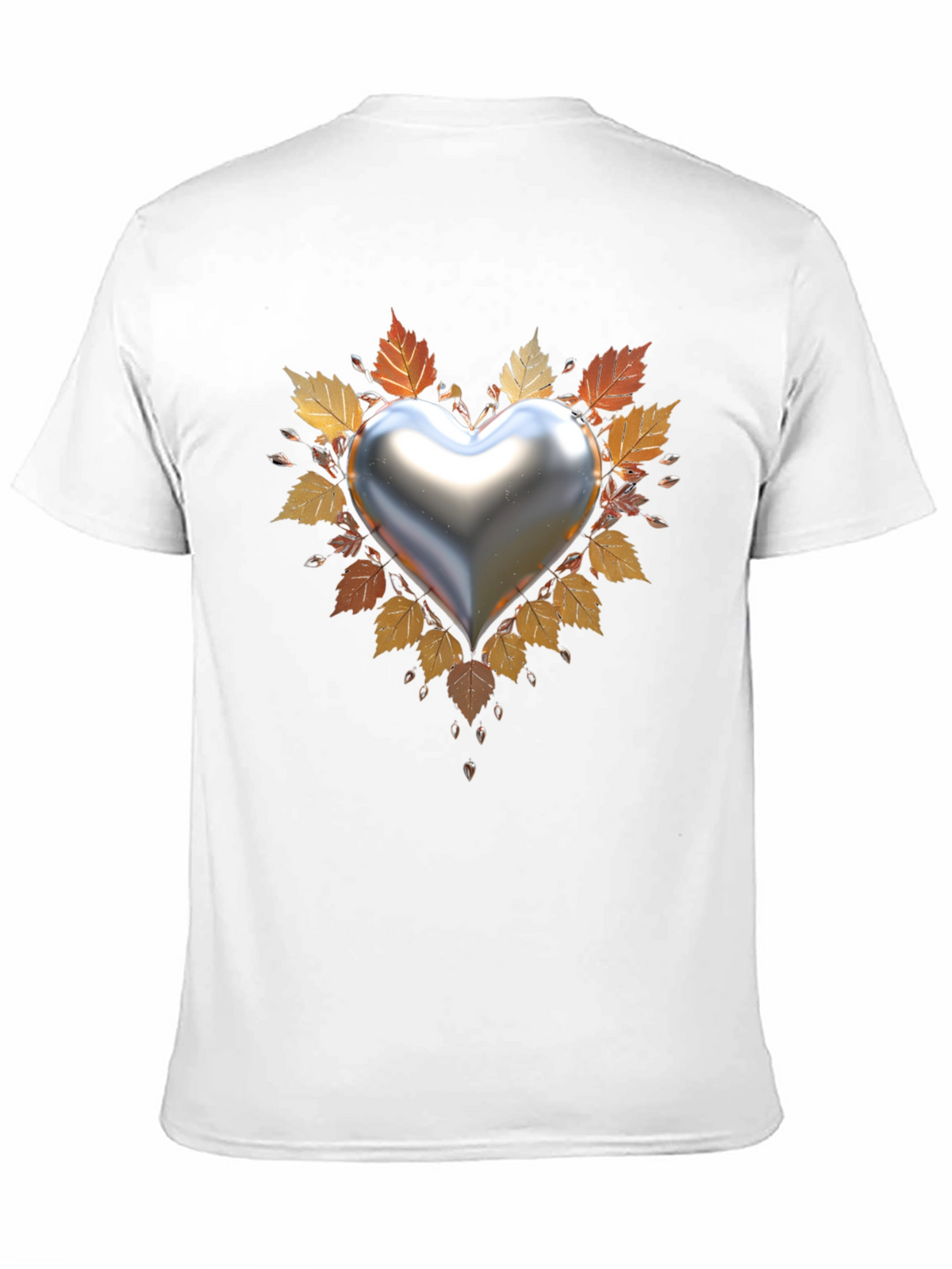 Heart & Autumn Leaves Graphic T-Shirt