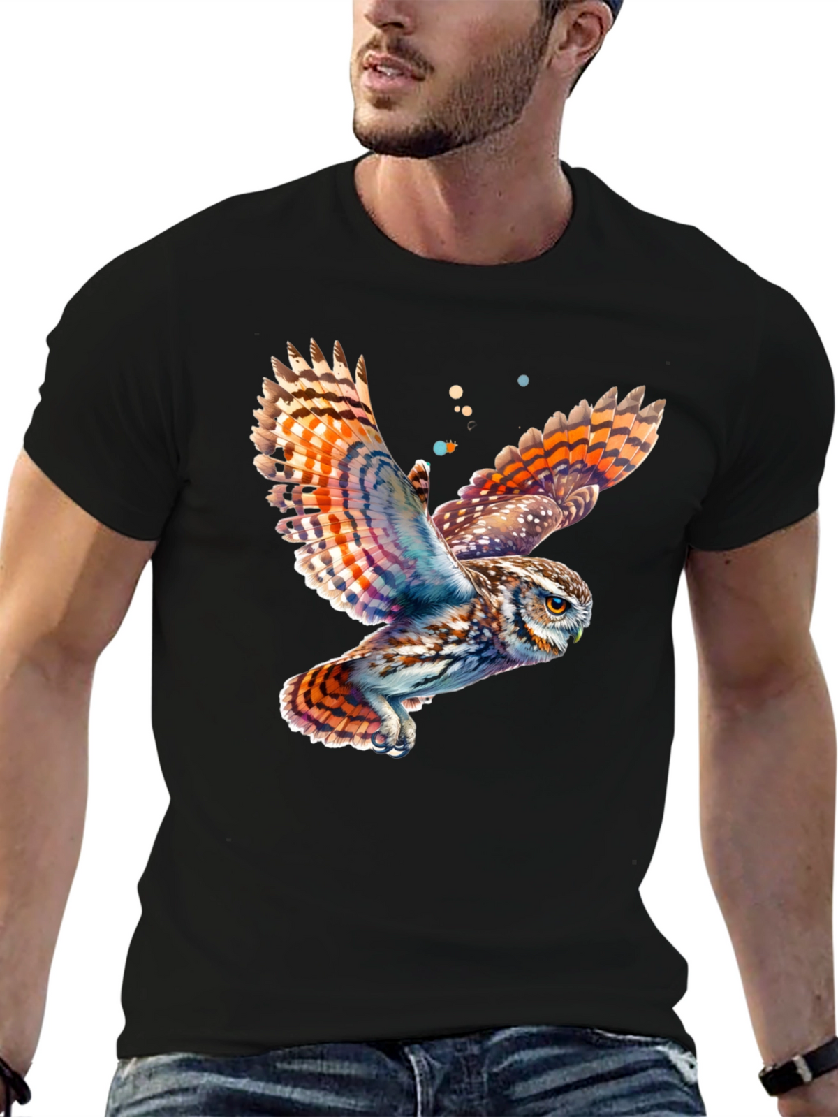 Owl Graphic T-Shirt - Mens Black Tee