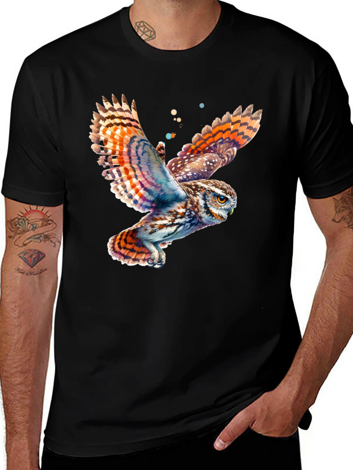 Owl Graphic T-Shirt - Mens Black Tee