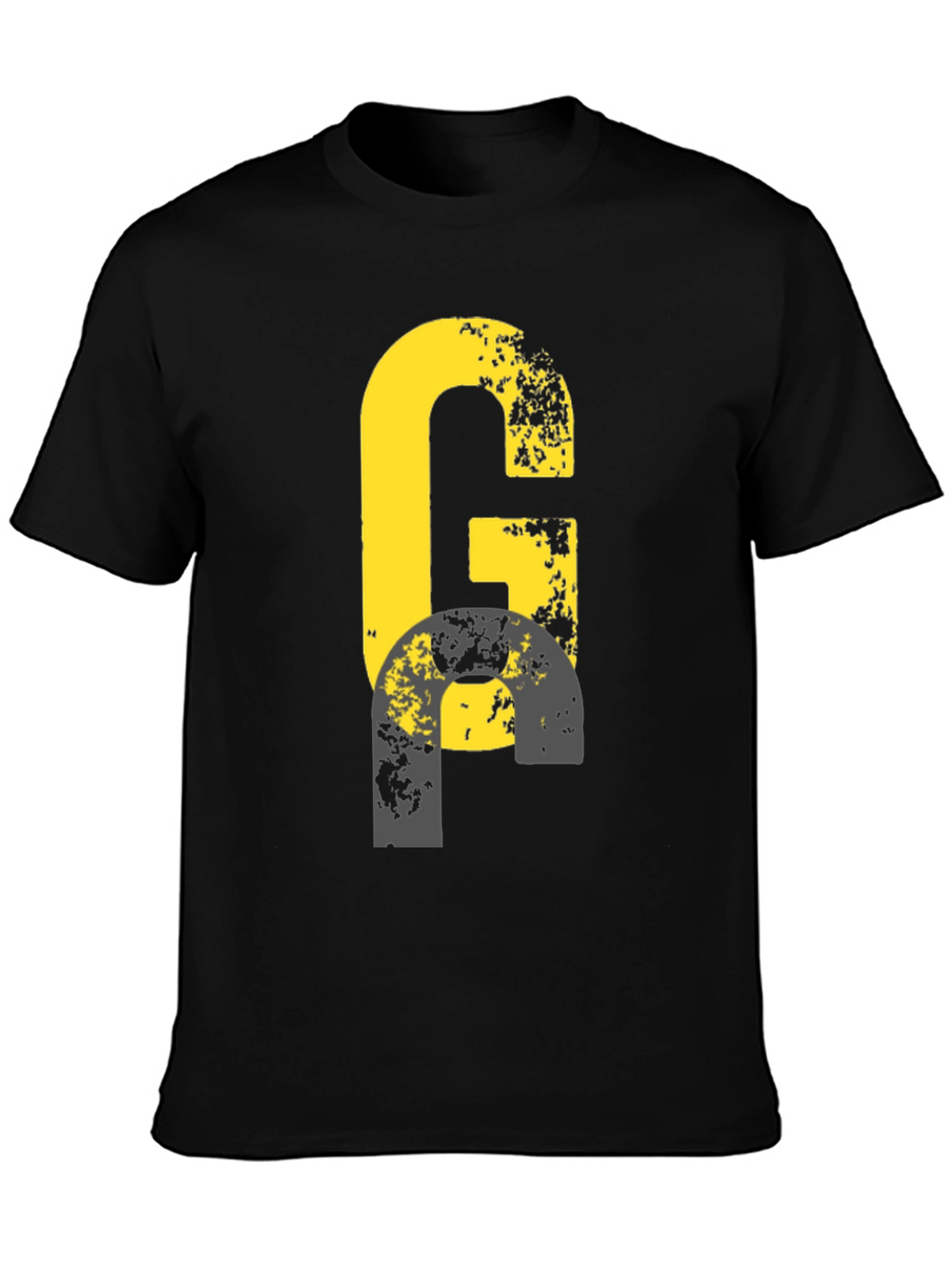 Distressed G Graphic Tee - Black Casual Shirt