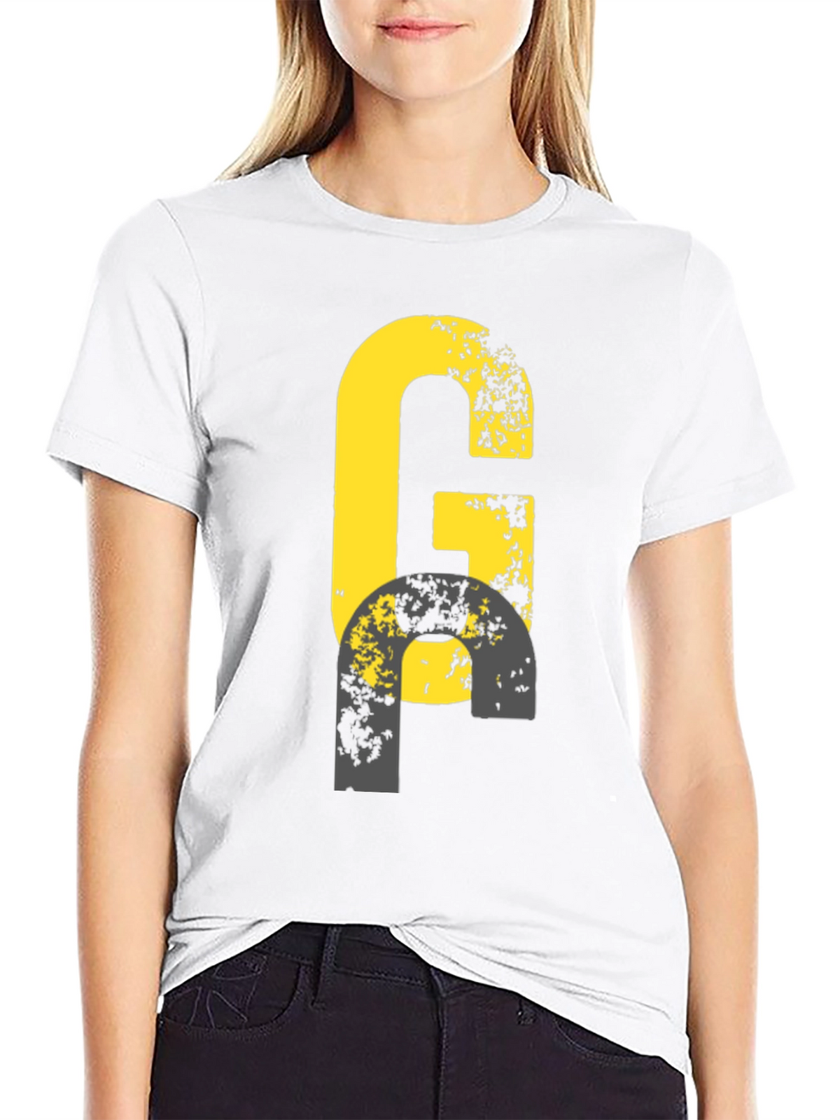 Distressed G Graphic Tee - Black Casual Shirt