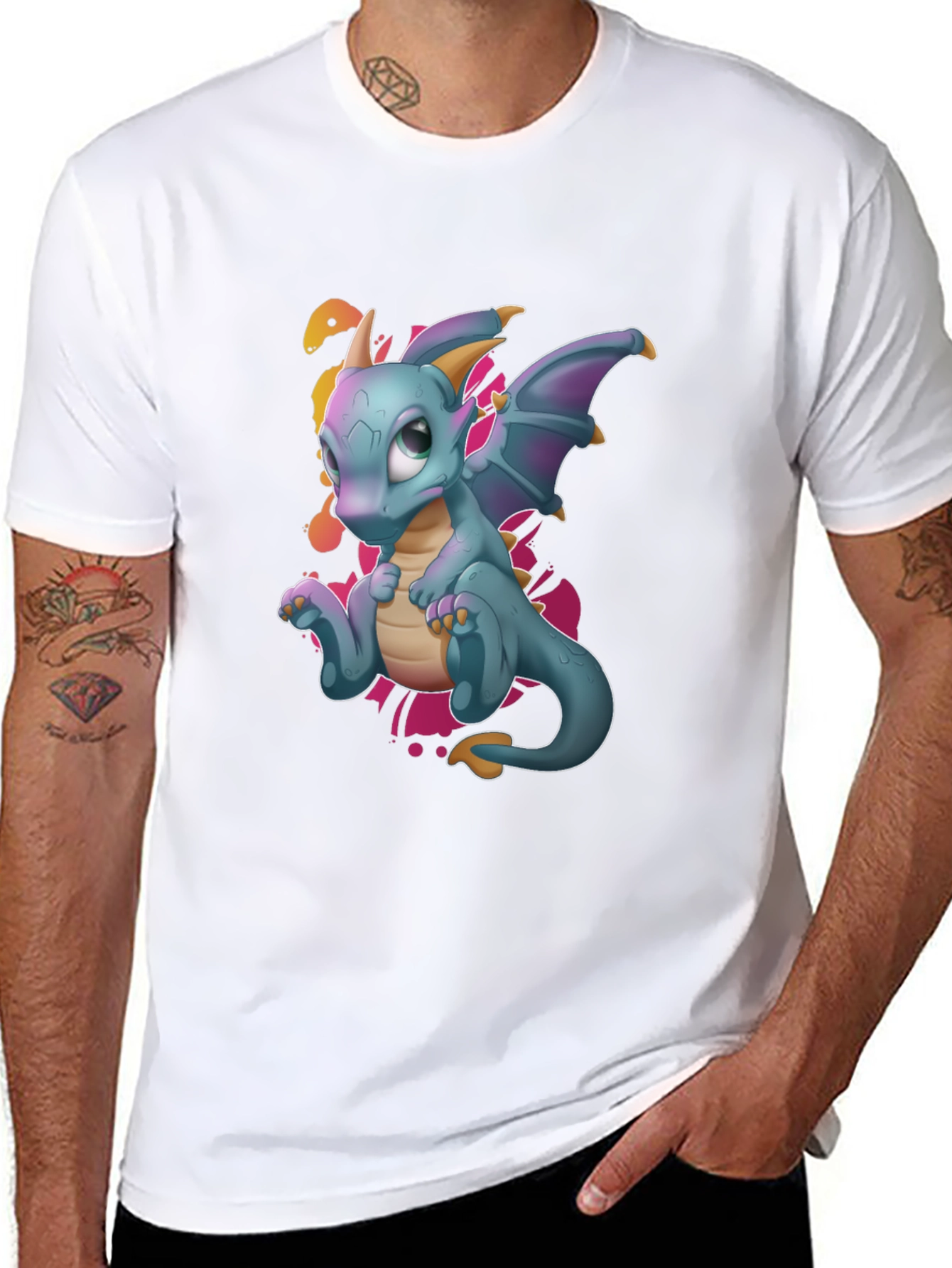 Cute Dragon Graphic Tee - Black T-Shirt