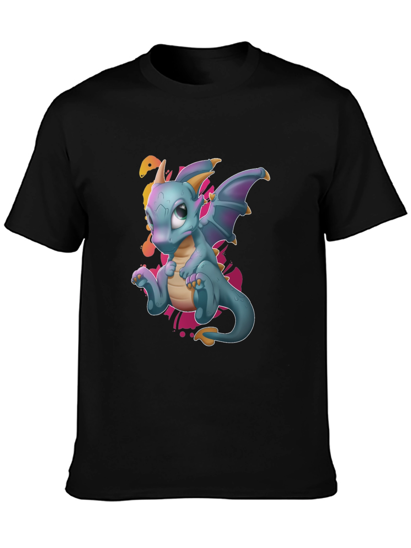 Cute Dragon Graphic Tee - Black T-Shirt