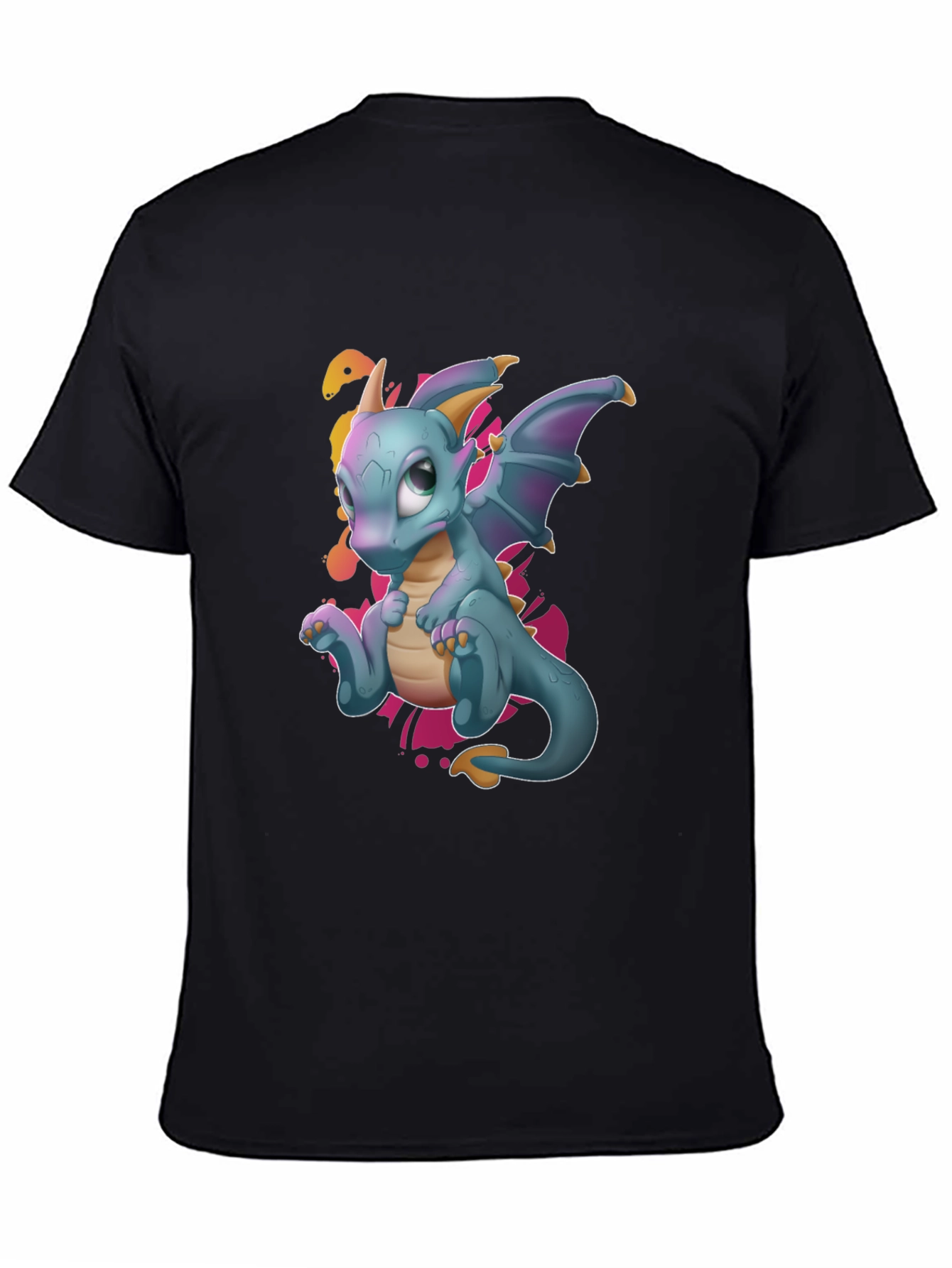 Cute Dragon Graphic Tee - Black T-Shirt