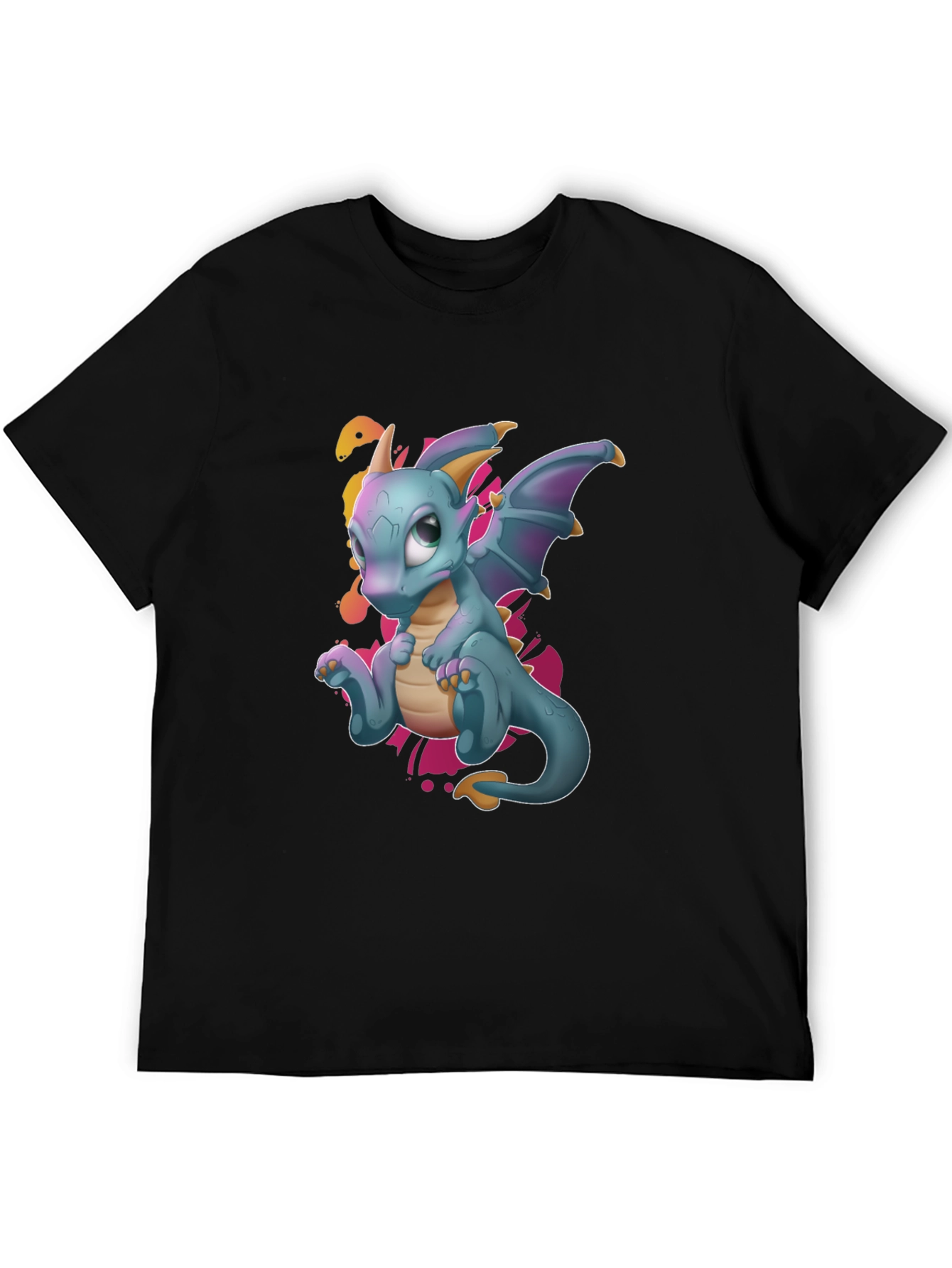 Cute Dragon Graphic Tee - Black T-Shirt